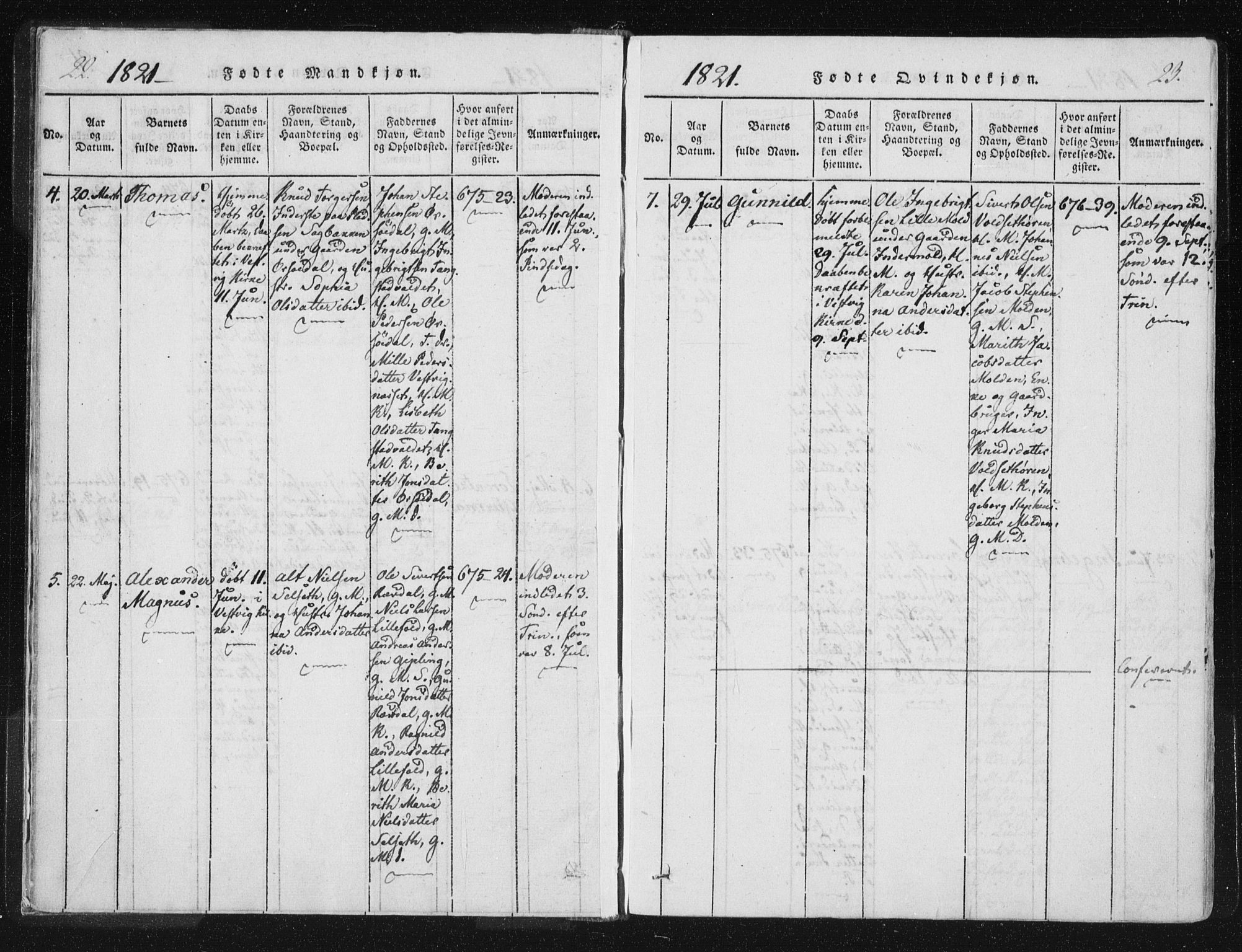 Ministerialprotokoller, klokkerbøker og fødselsregistre - Nord-Trøndelag, SAT/A-1458/744/L0417: Ministerialbok nr. 744A01, 1817-1842, s. 22-23