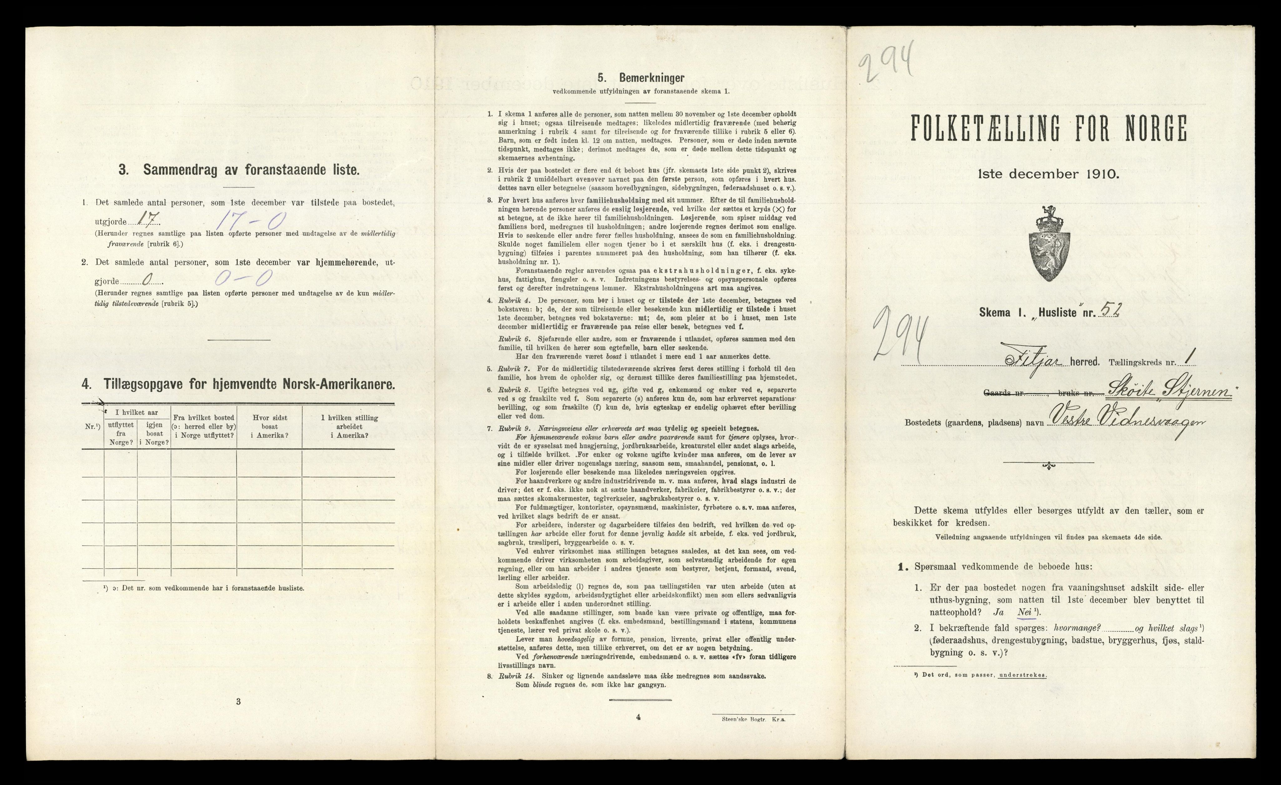 RA, Folketelling 1910 for 1222 Fitjar herred, 1910, s. 153