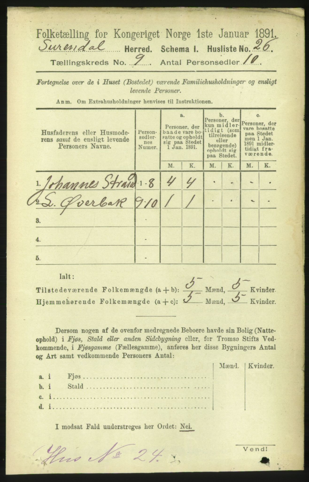 RA, Folketelling 1891 for 1566 Surnadal herred, 1891, s. 2341