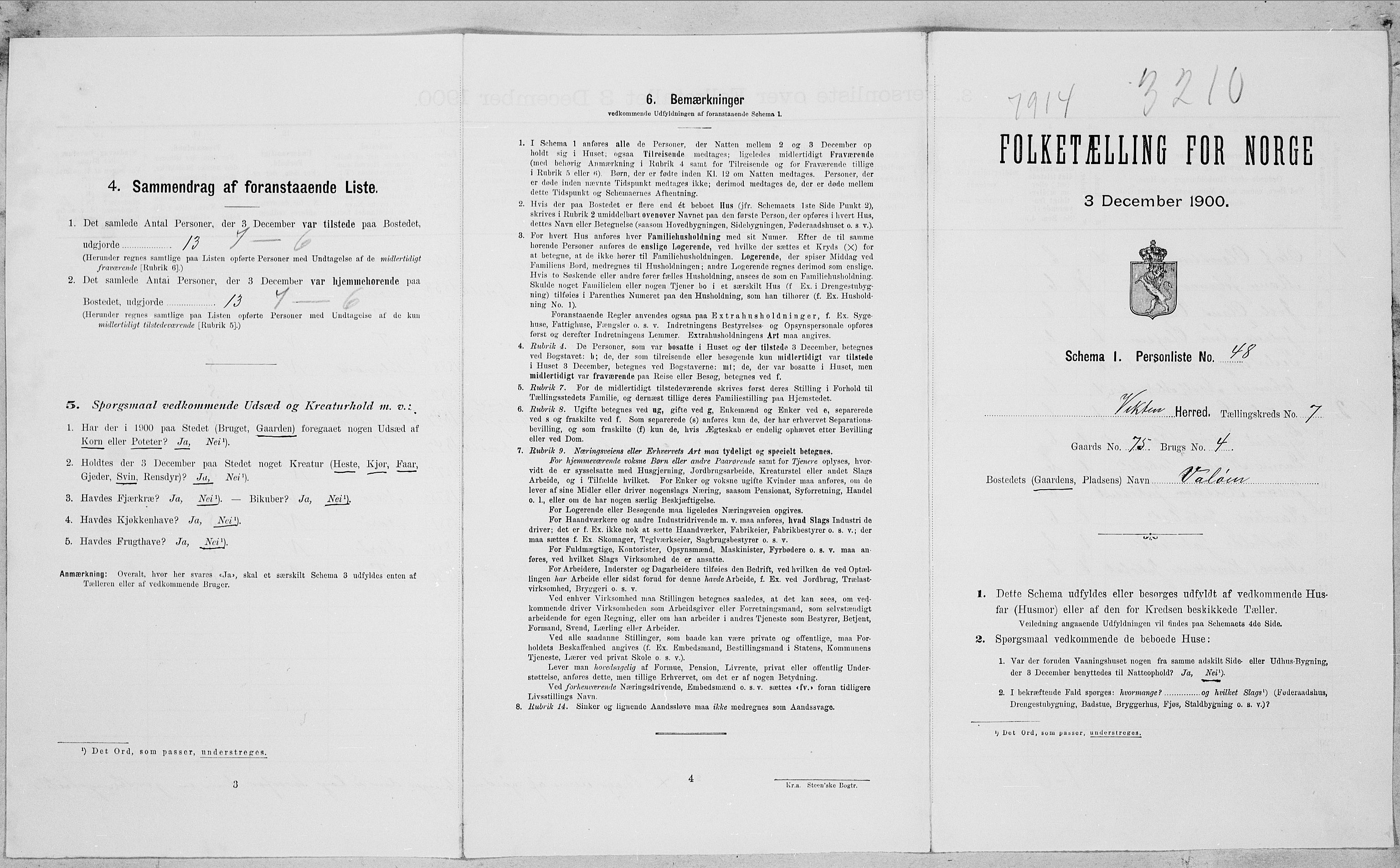 SAT, Folketelling 1900 for 1750 Vikna herred, 1900, s. 838