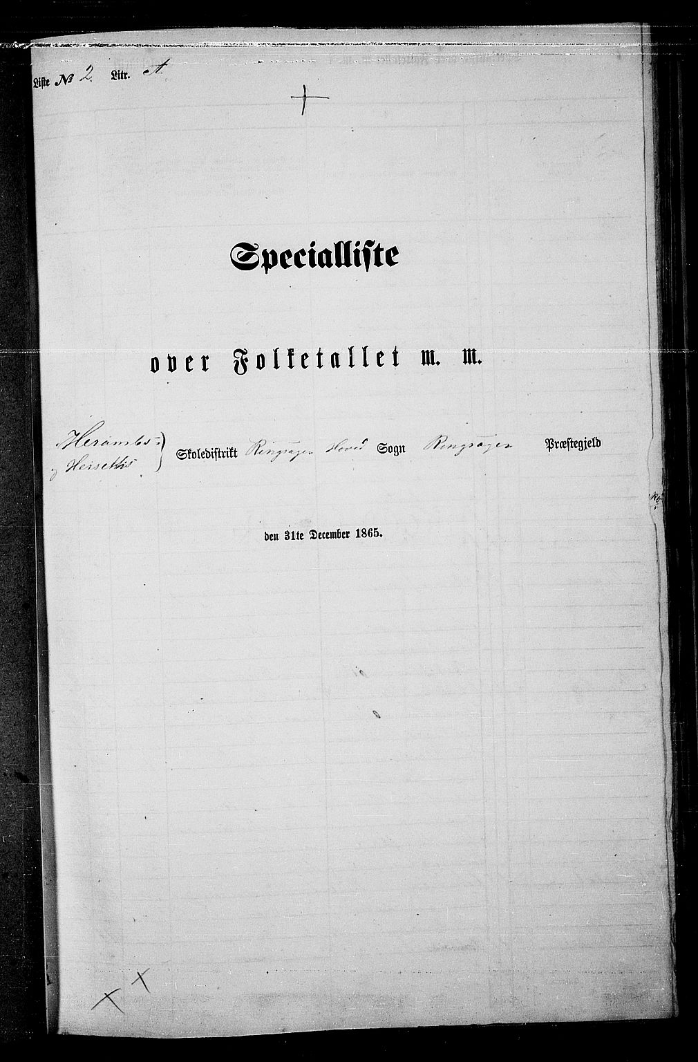 RA, Folketelling 1865 for 0412P Ringsaker prestegjeld, 1865, s. 52