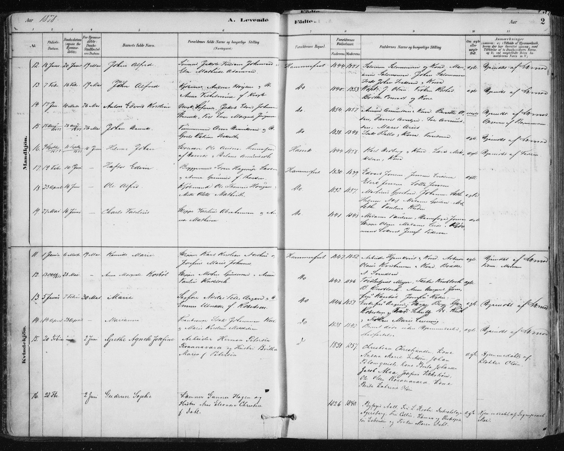 Hammerfest sokneprestkontor, SATØ/S-1347/H/Ha/L0008.kirke: Ministerialbok nr. 8, 1878-1889, s. 2