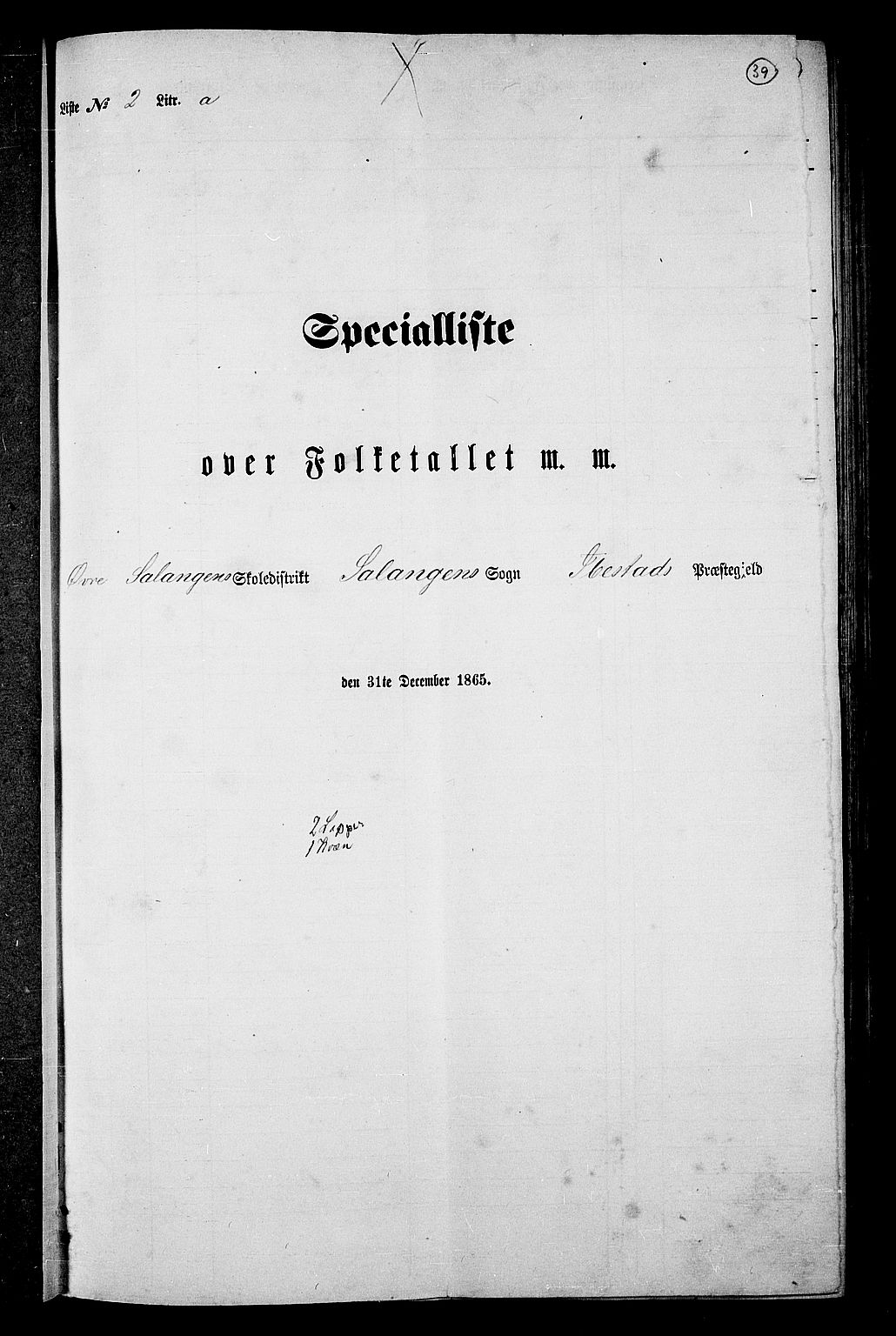 RA, Folketelling 1865 for 1917P Ibestad prestegjeld, 1865, s. 37
