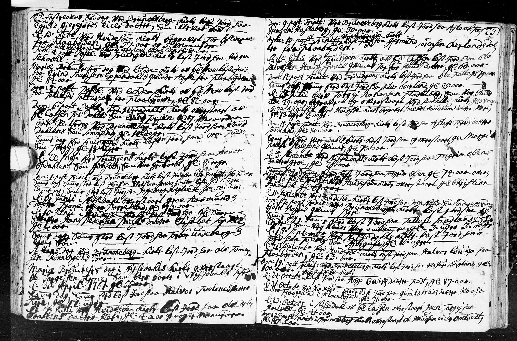 Kviteseid kirkebøker, SAKO/A-276/F/Fa/L0001: Ministerialbok nr. I 1, 1754-1773, s. 22-23