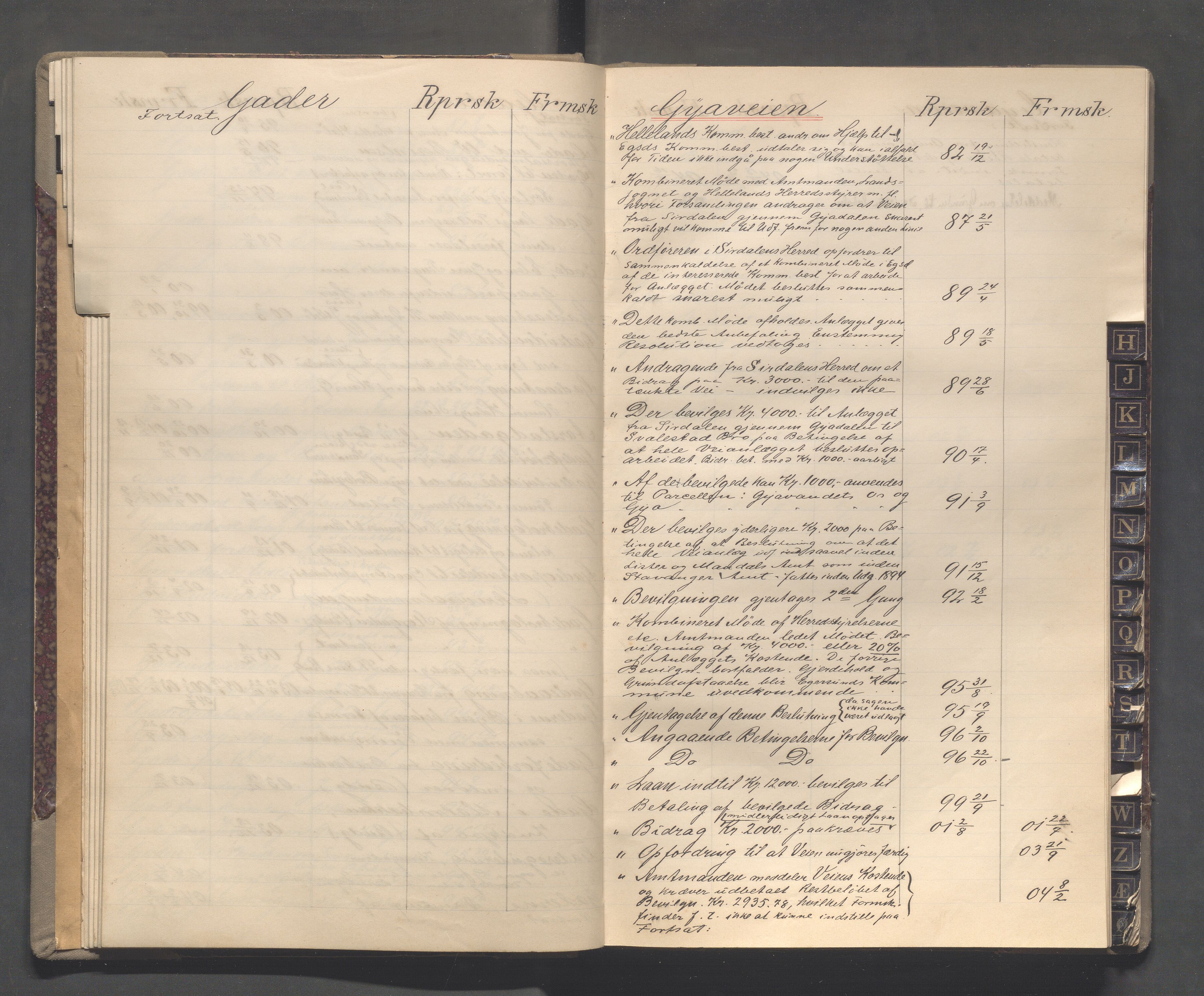Egersund kommune (Ladested) - Formannskapet, IKAR/K-100502/C/Cb/L0001: Saksregister, 1880-1903, s. 42