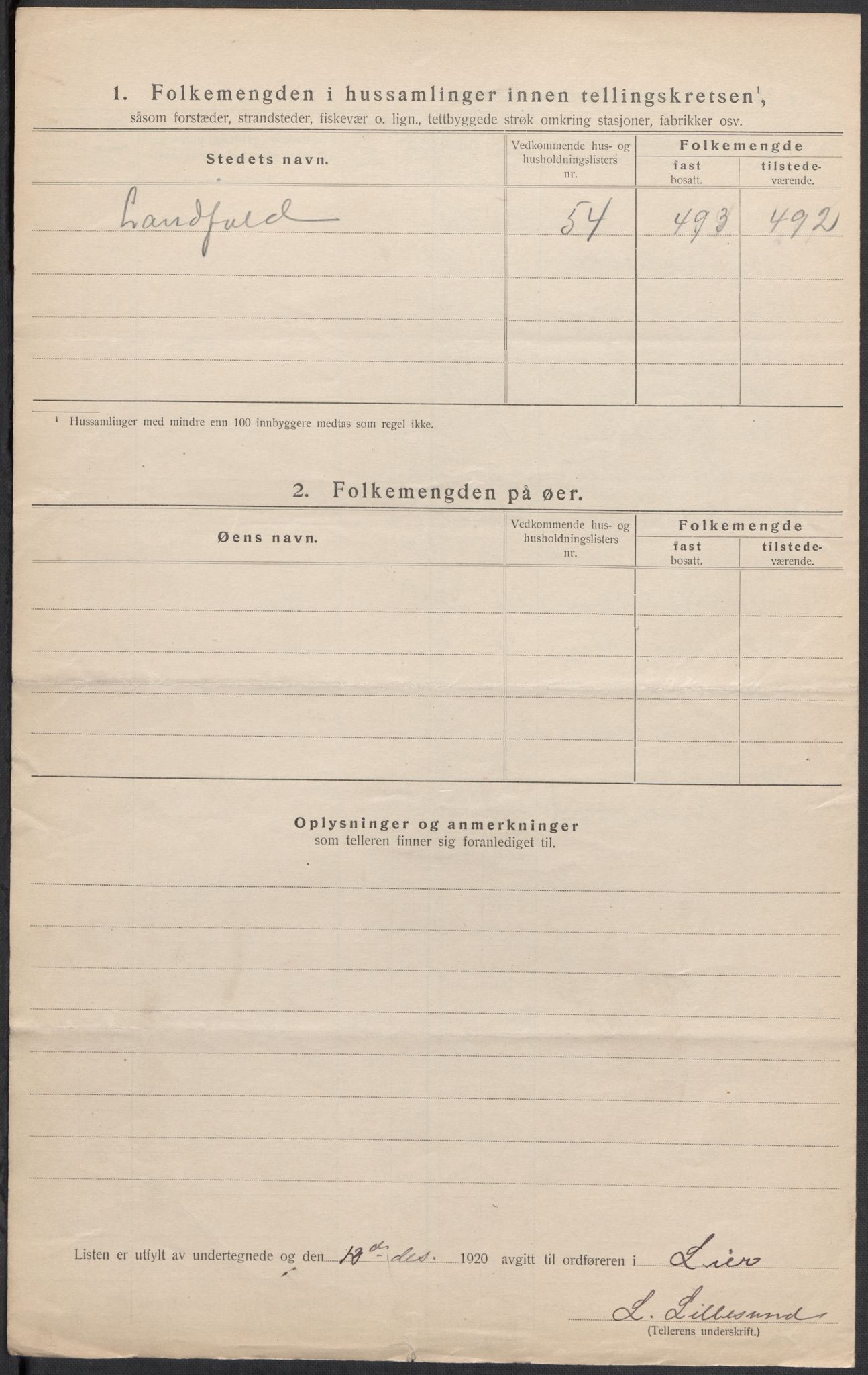 SAKO, Folketelling 1920 for 0626 Lier herred, 1920, s. 11