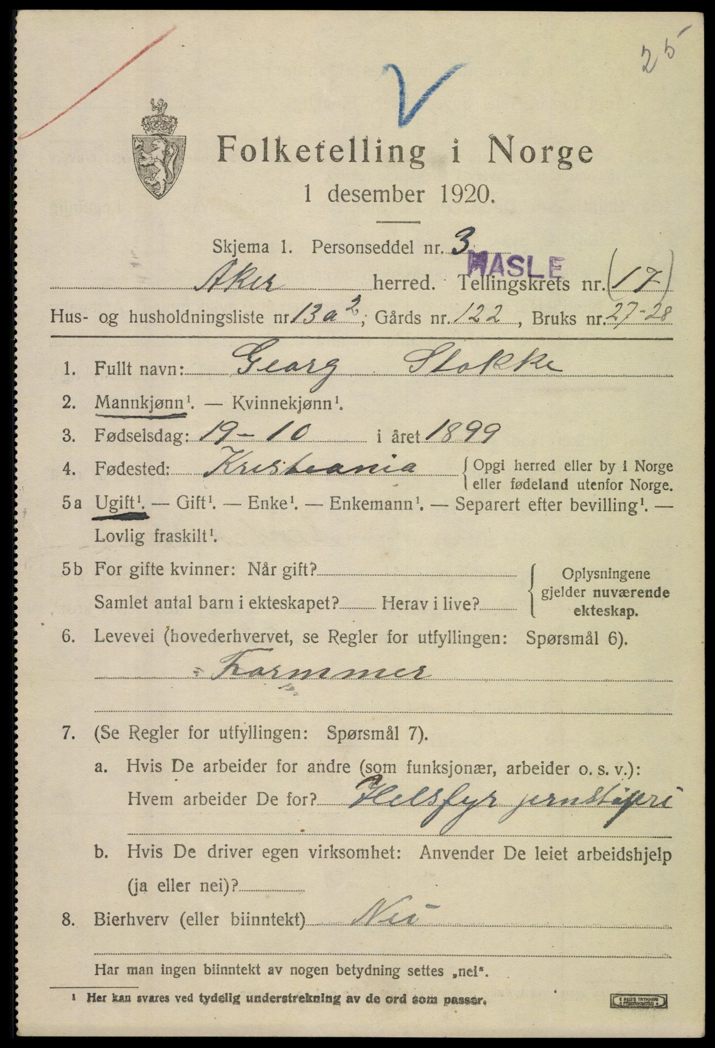 SAO, Folketelling 1920 for 0218 Aker herred, 1920, s. 106314