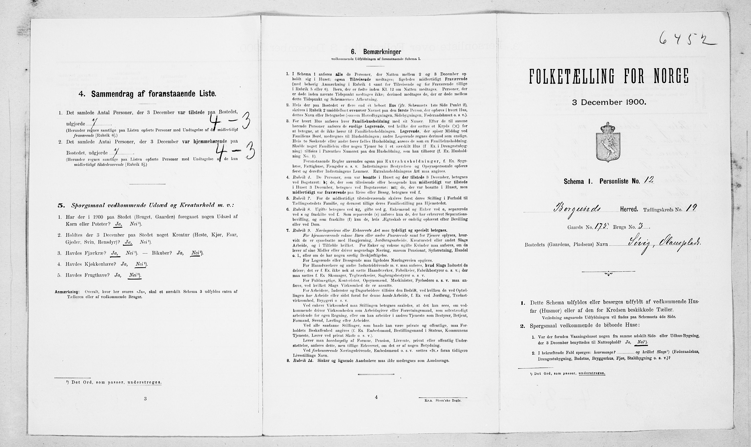 SAT, Folketelling 1900 for 1531 Borgund herred, 1900, s. 1905