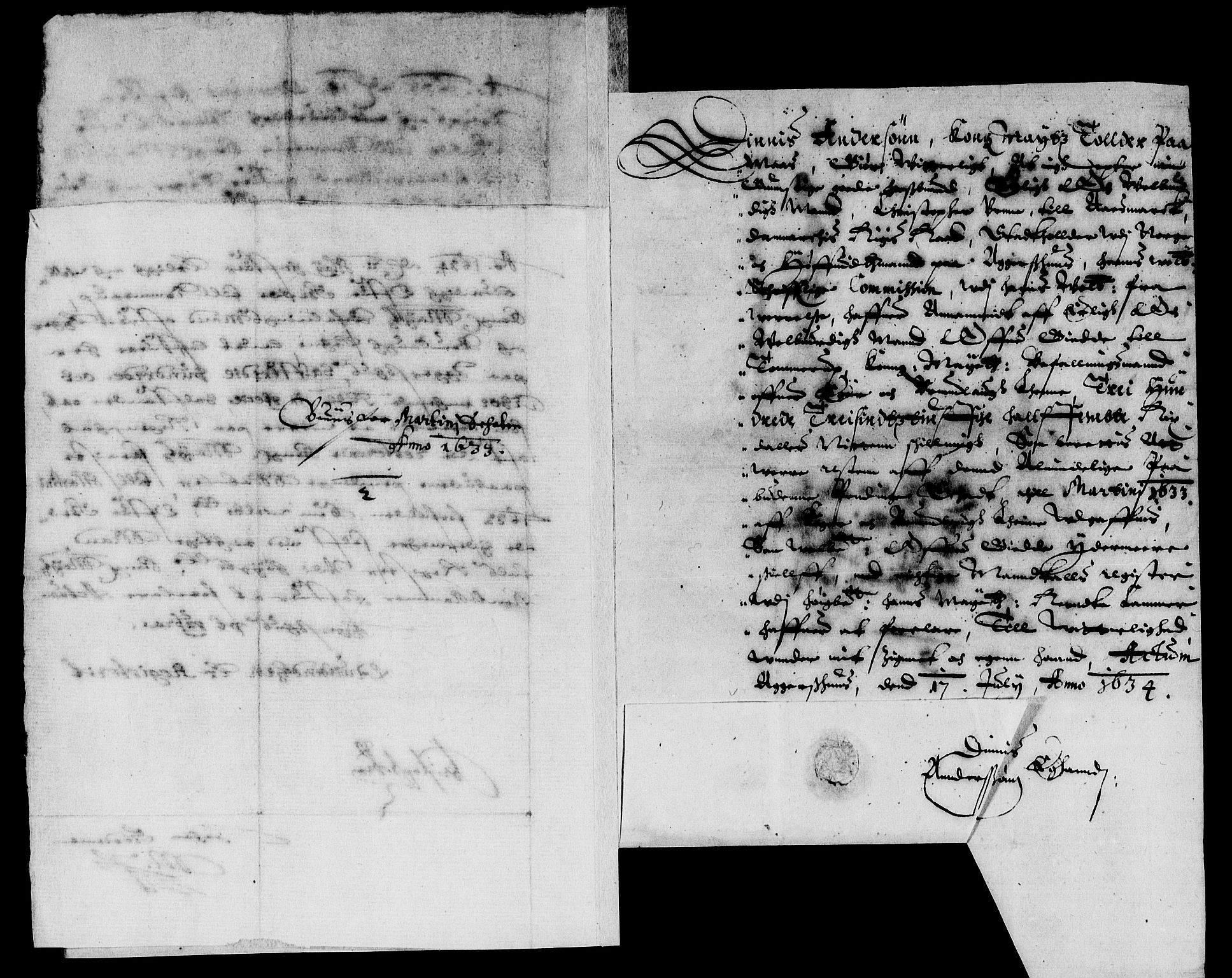 Rentekammeret inntil 1814, Reviderte regnskaper, Lensregnskaper, AV/RA-EA-5023/R/Rb/Rbl/L0005: Brunla len med Eiker len 1626-37, 1632-1635