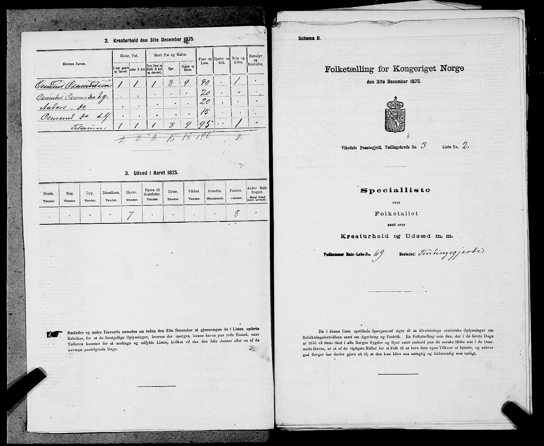 SAST, Folketelling 1875 for 1157P Vikedal prestegjeld, 1875, s. 343