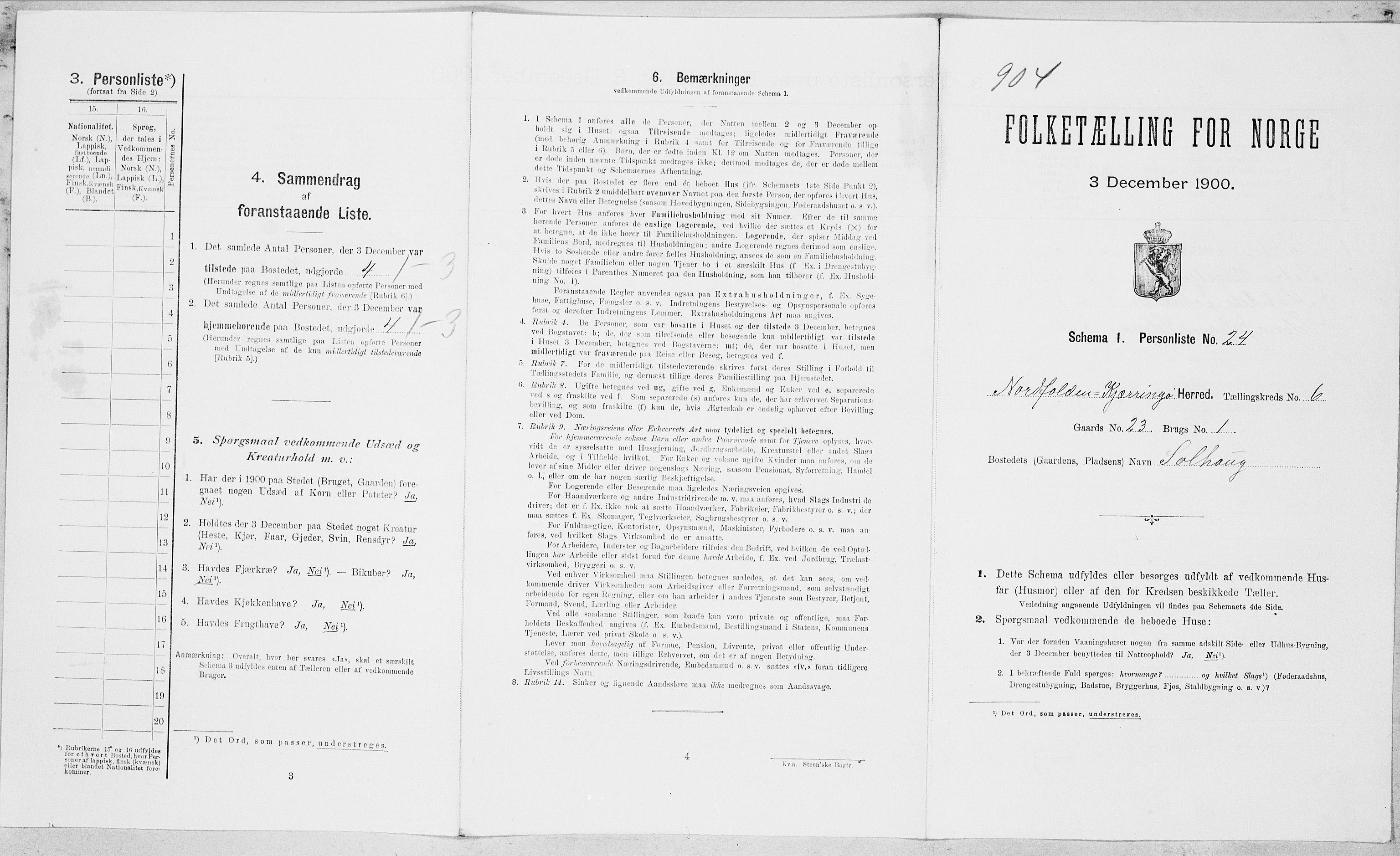 SAT, Folketelling 1900 for 1846 Nordfold-Kjerringøy herred, 1900, s. 616
