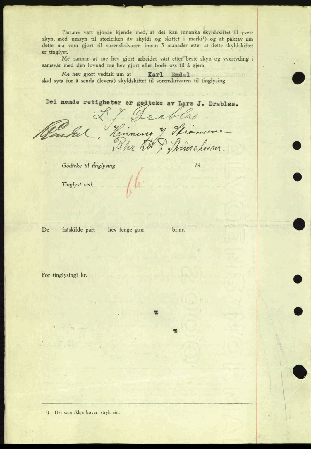 Nordre Sunnmøre sorenskriveri, AV/SAT-A-0006/1/2/2C/2Ca: Pantebok nr. A8, 1939-1940, Dagboknr: 223/1940