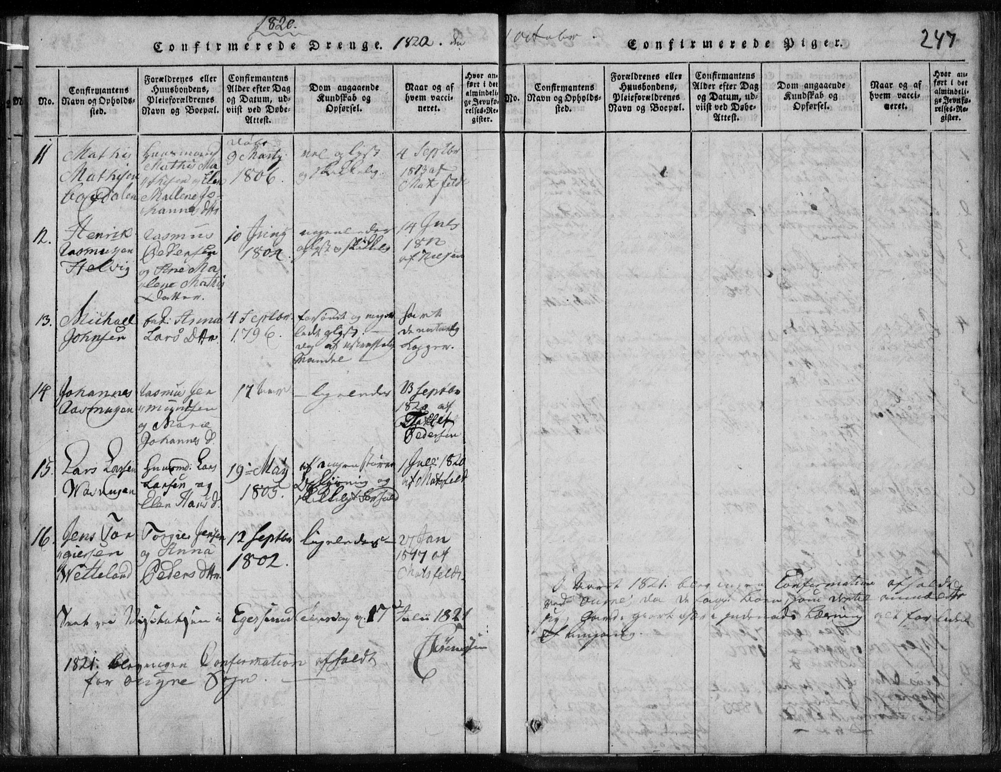 Eigersund sokneprestkontor, SAST/A-101807/S08/L0008: Ministerialbok nr. A 8, 1816-1847, s. 247