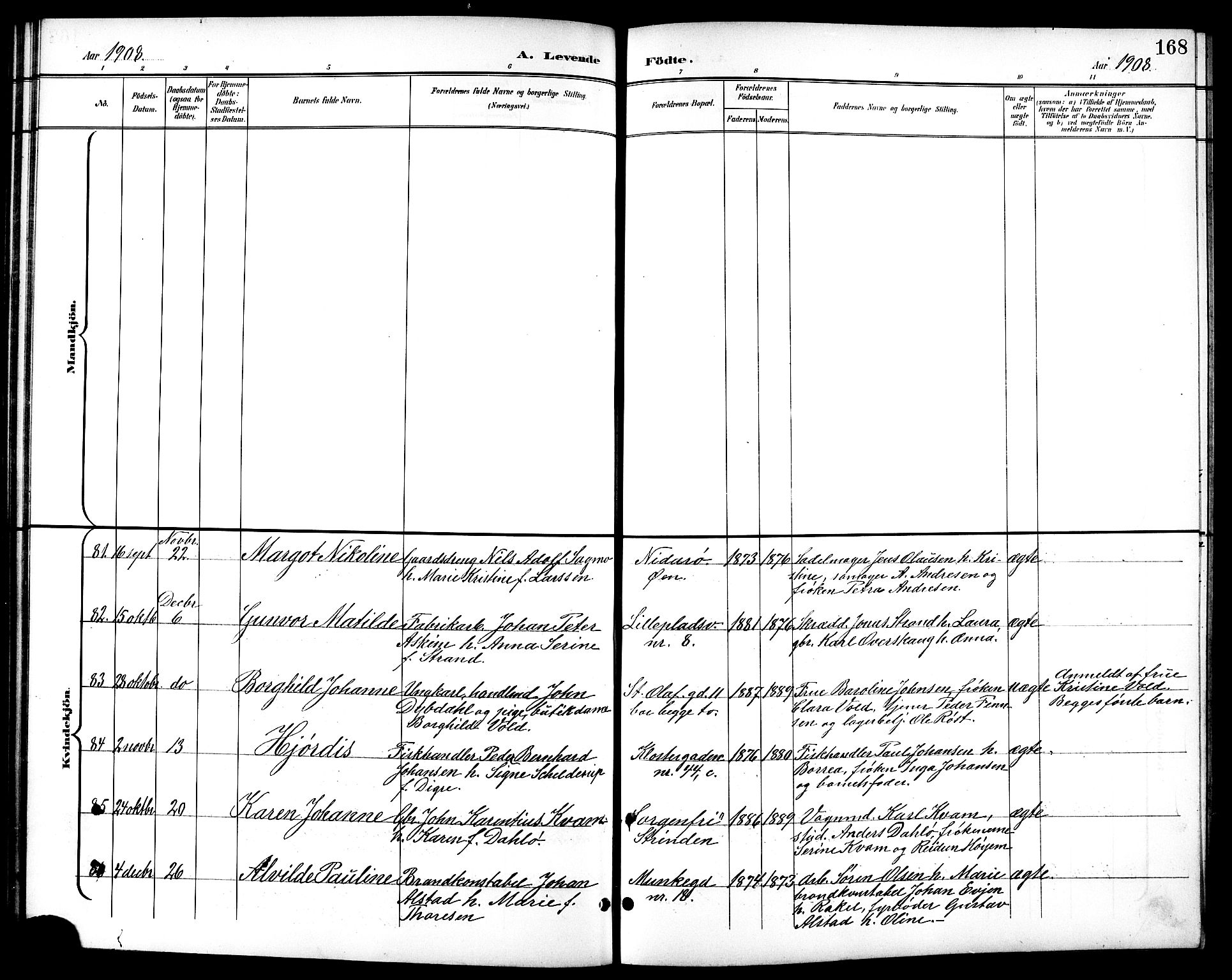 Ministerialprotokoller, klokkerbøker og fødselsregistre - Sør-Trøndelag, SAT/A-1456/601/L0094: Klokkerbok nr. 601C12, 1898-1911, s. 168