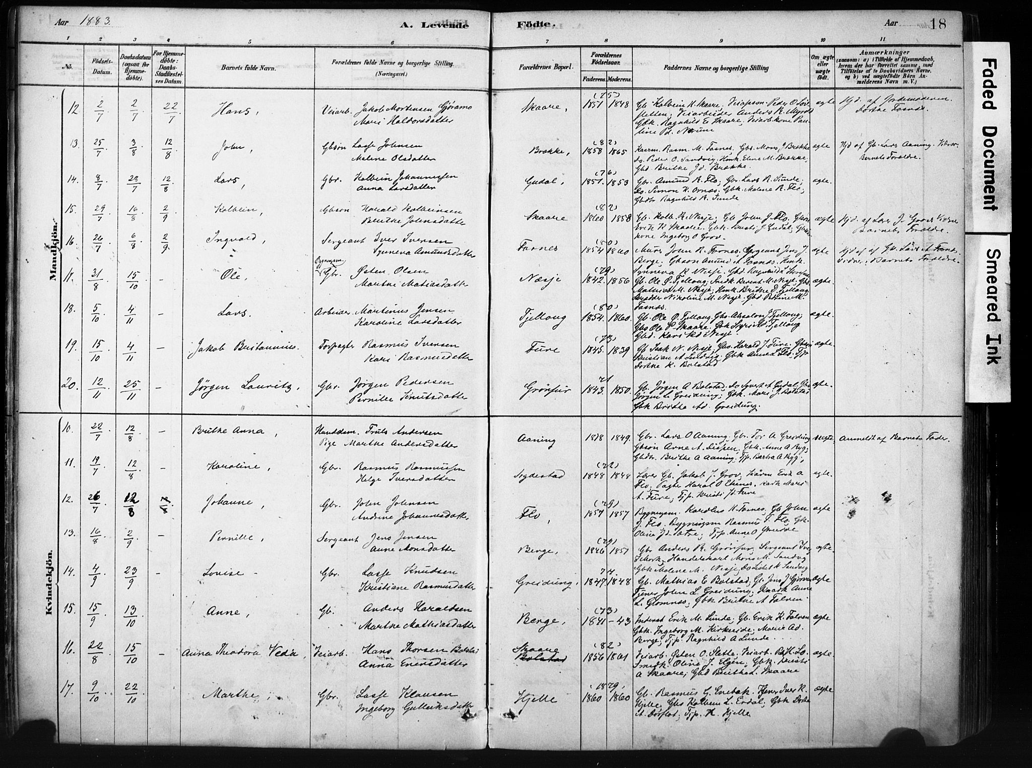 Stryn Sokneprestembete, AV/SAB-A-82501: Ministerialbok nr. D 1, 1878-1907, s. 18