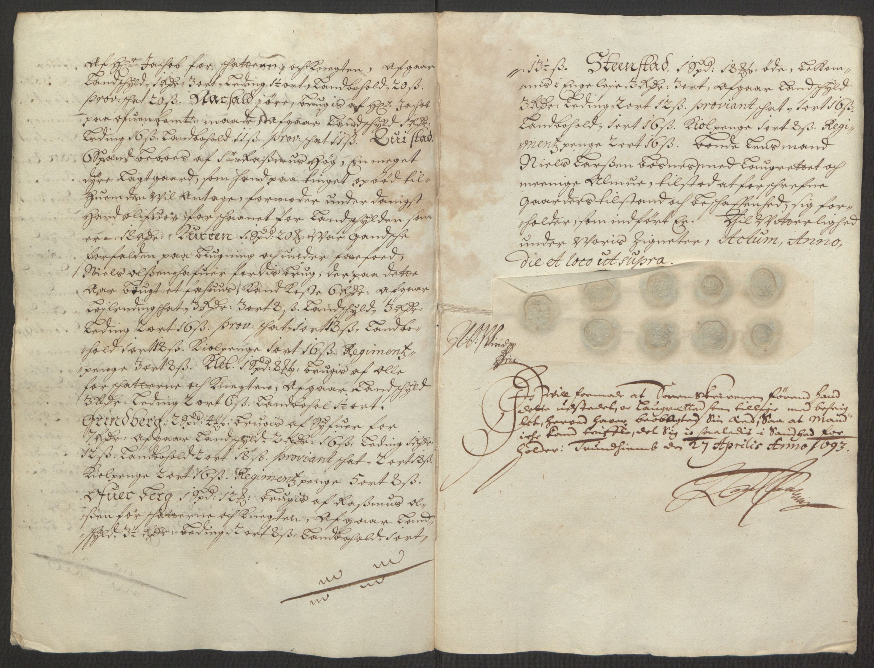 Rentekammeret inntil 1814, Reviderte regnskaper, Fogderegnskap, AV/RA-EA-4092/R63/L4308: Fogderegnskap Inderøy, 1692-1694, s. 246