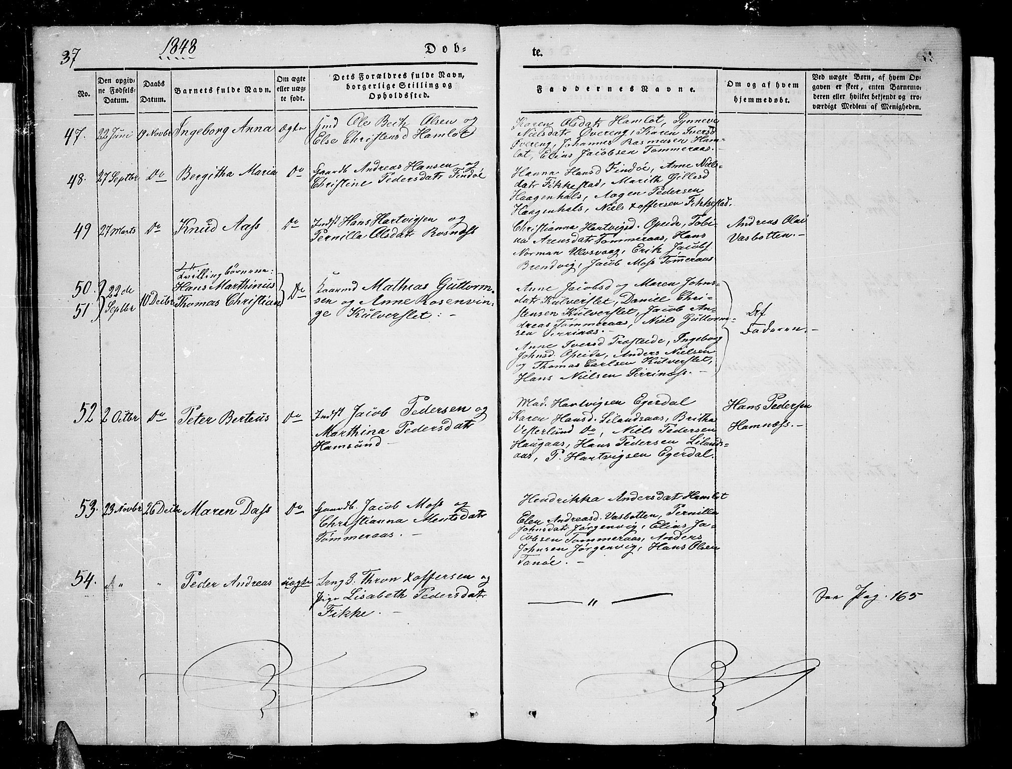 Ministerialprotokoller, klokkerbøker og fødselsregistre - Nordland, AV/SAT-A-1459/859/L0856: Klokkerbok nr. 859C02, 1843-1854, s. 37
