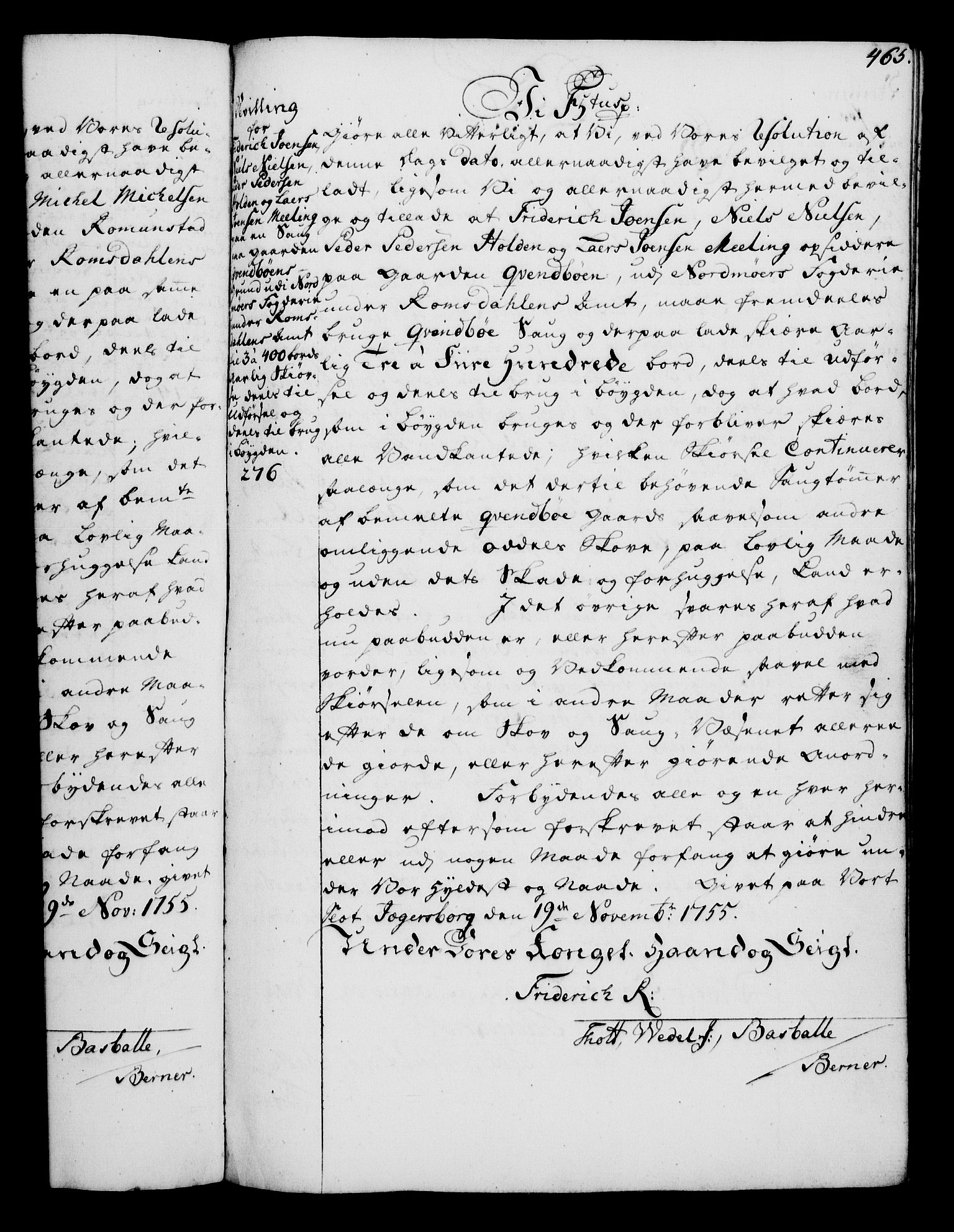 Rentekammeret, Kammerkanselliet, RA/EA-3111/G/Gg/Gga/L0006: Norsk ekspedisjonsprotokoll med register (merket RK 53.6), 1749-1759, s. 465