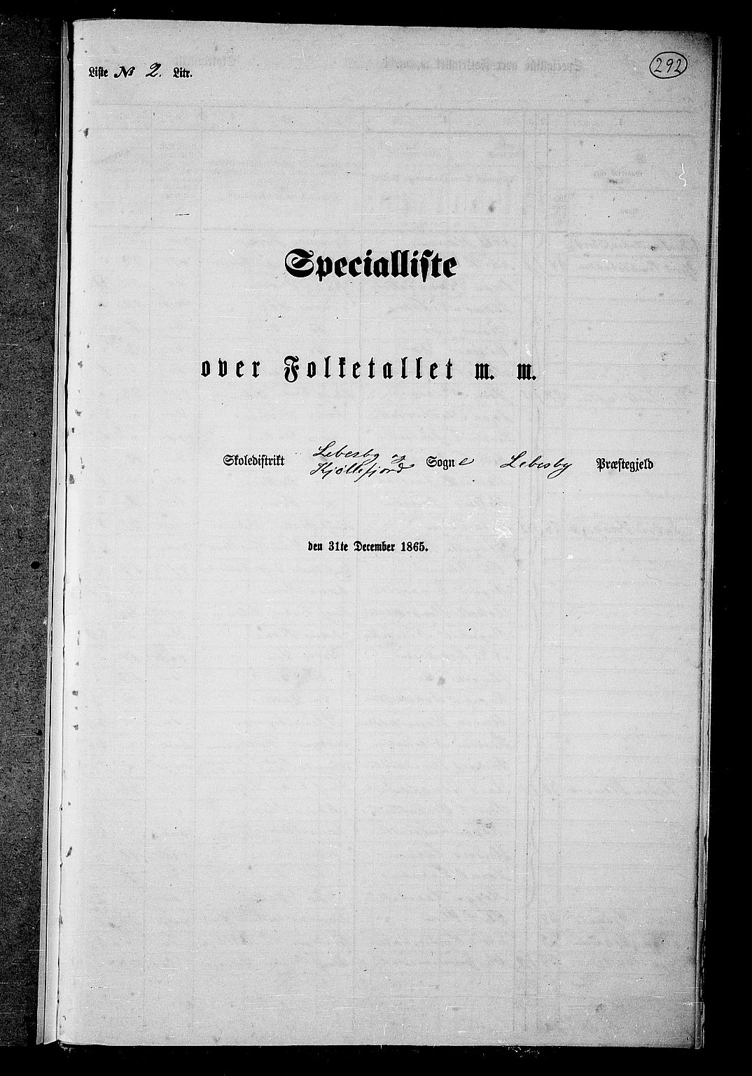 RA, Folketelling 1865 for 2022P Lebesby prestegjeld, 1865, s. 18