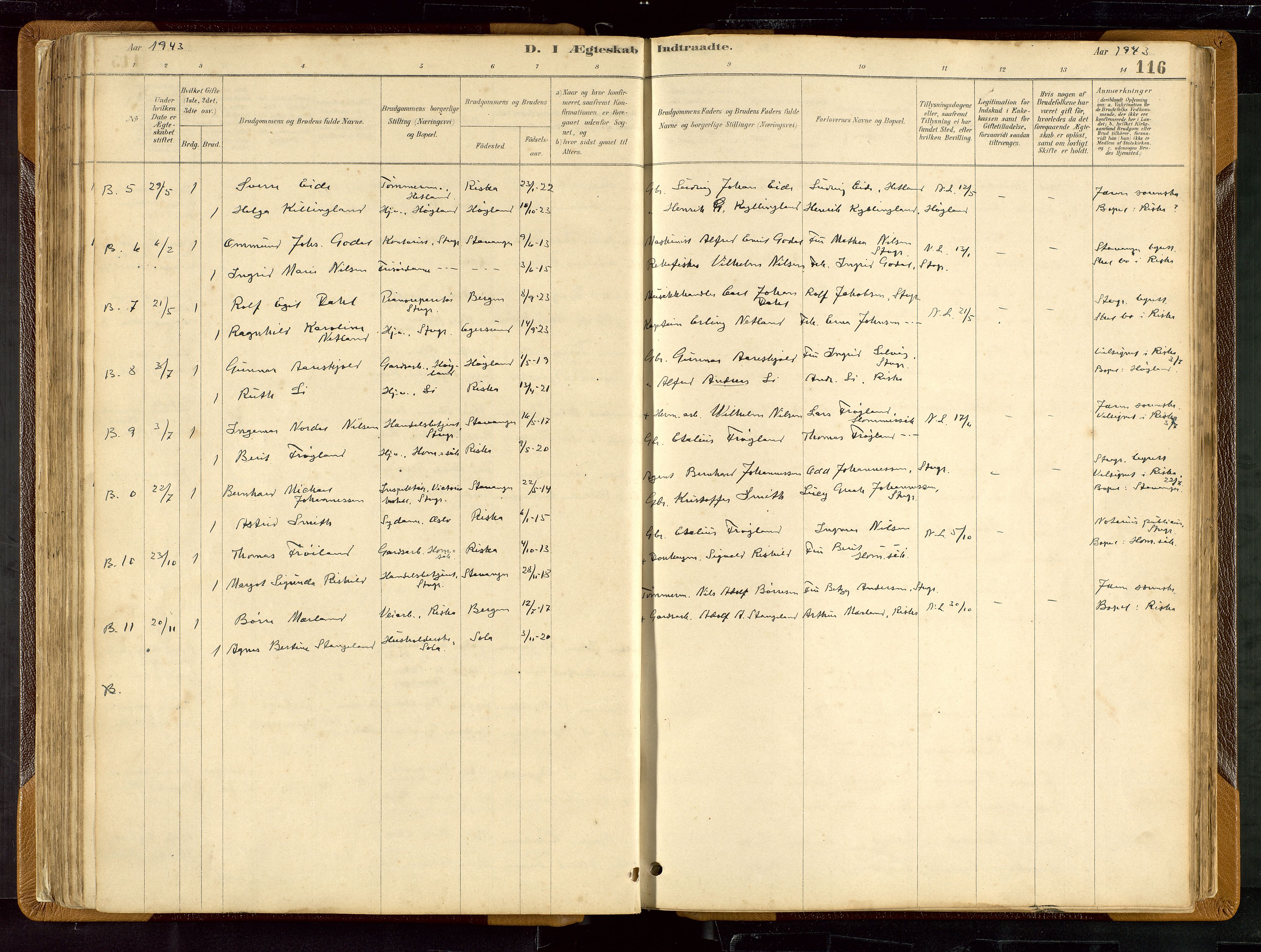 Hetland sokneprestkontor, SAST/A-101826/30/30BB/L0007: Klokkerbok nr. B 7, 1878-1910, s. 116