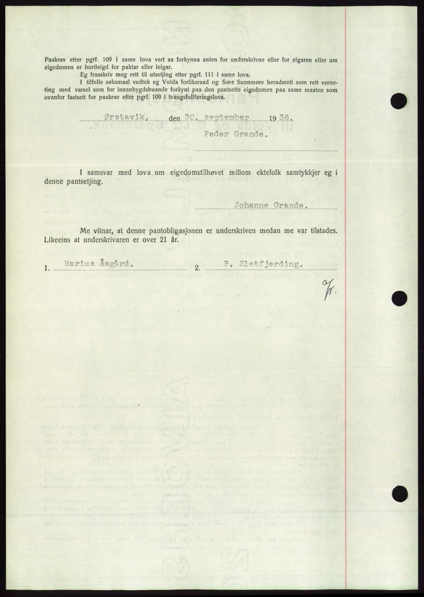 Søre Sunnmøre sorenskriveri, AV/SAT-A-4122/1/2/2C/L0062: Pantebok nr. 56, 1936-1937, Dagboknr: 1767/1936