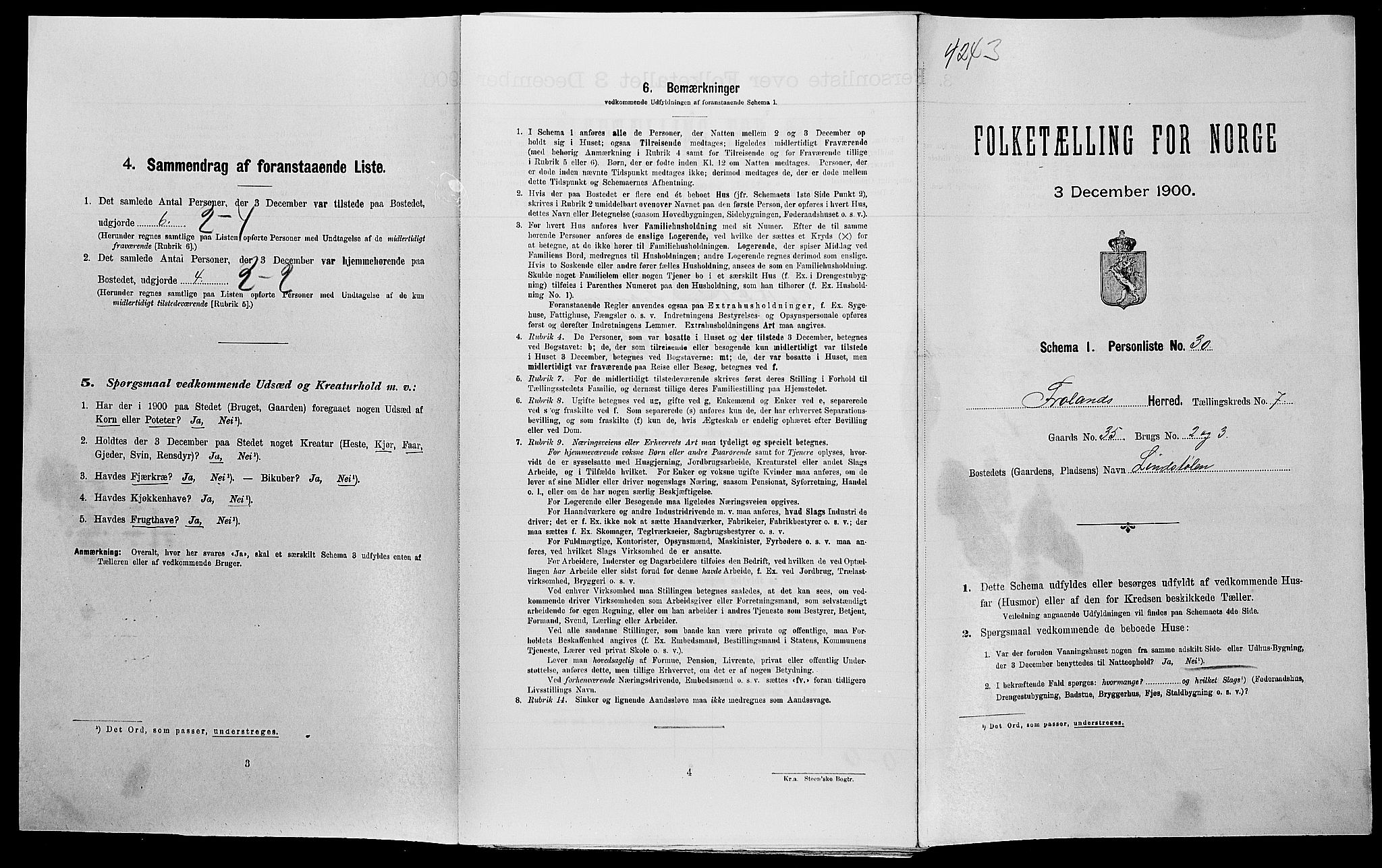 SAK, Folketelling 1900 for 0919 Froland herred, 1900, s. 519