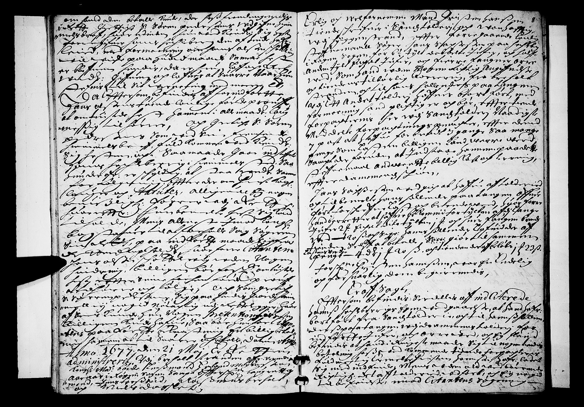 Lier, Røyken og Hurum sorenskriveri, SAKO/A-89/F/Fa/L0018: Tingbok, 1677, s. 8