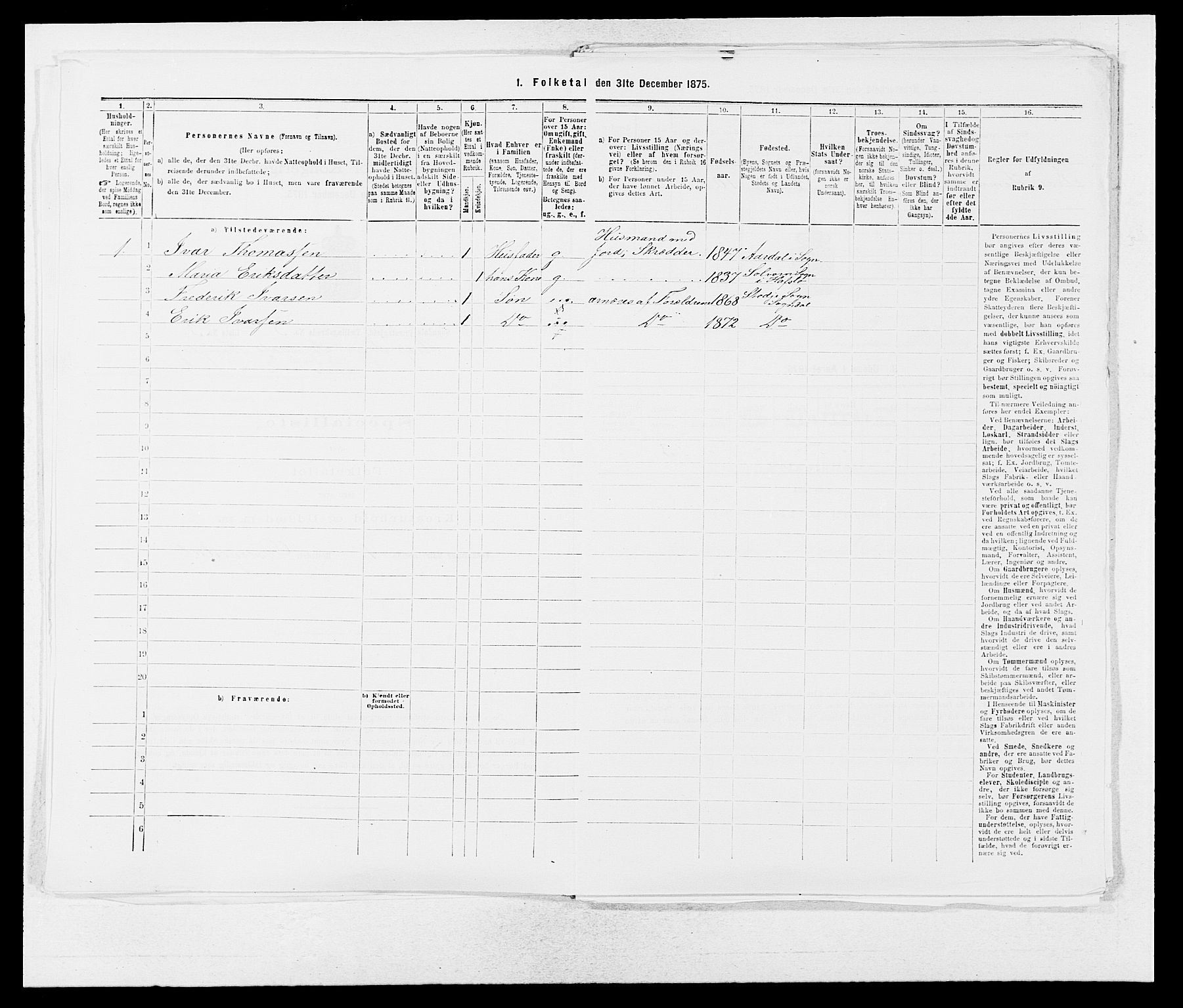 SAB, Folketelling 1875 for 1420P Sogndal prestegjeld, 1875, s. 211