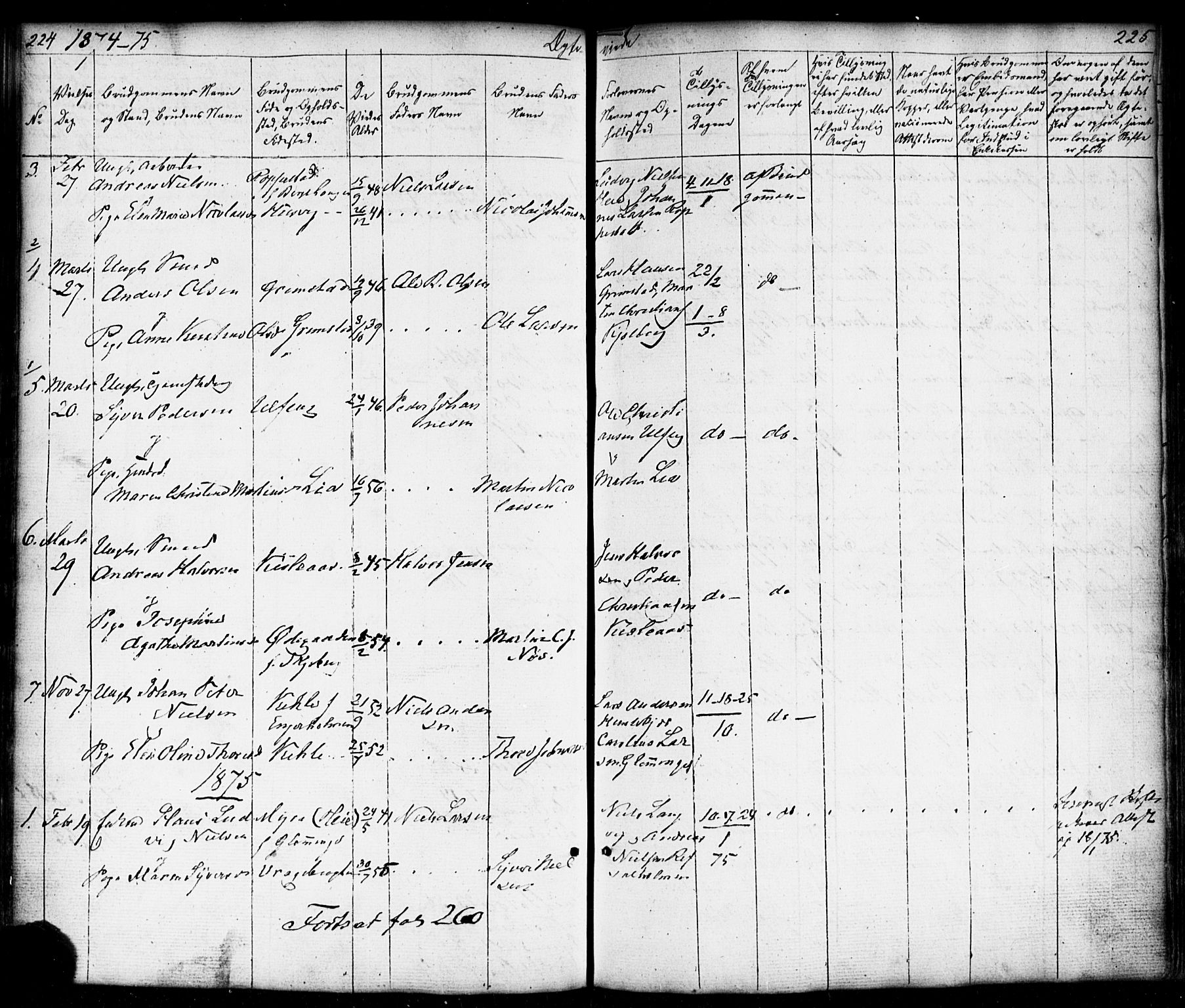 Borge prestekontor Kirkebøker, SAO/A-10903/F/Fb/L0002: Ministerialbok nr. II 2, 1853-1877, s. 224-225