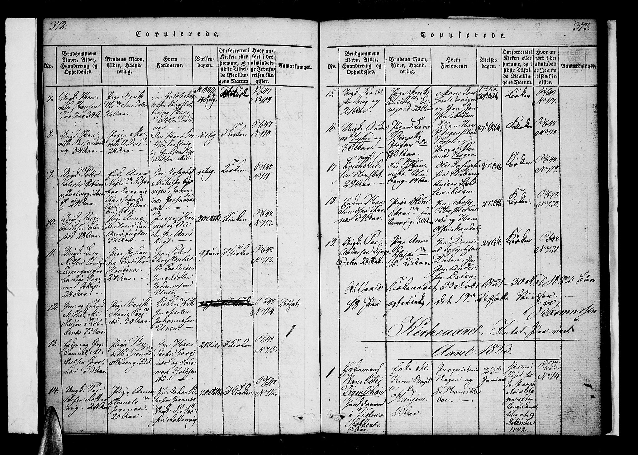 Lyngen sokneprestembete, AV/SATØ-S-1289/H/He/Hea/L0003kirke: Ministerialbok nr. 3, 1822-1838, s. 372-373