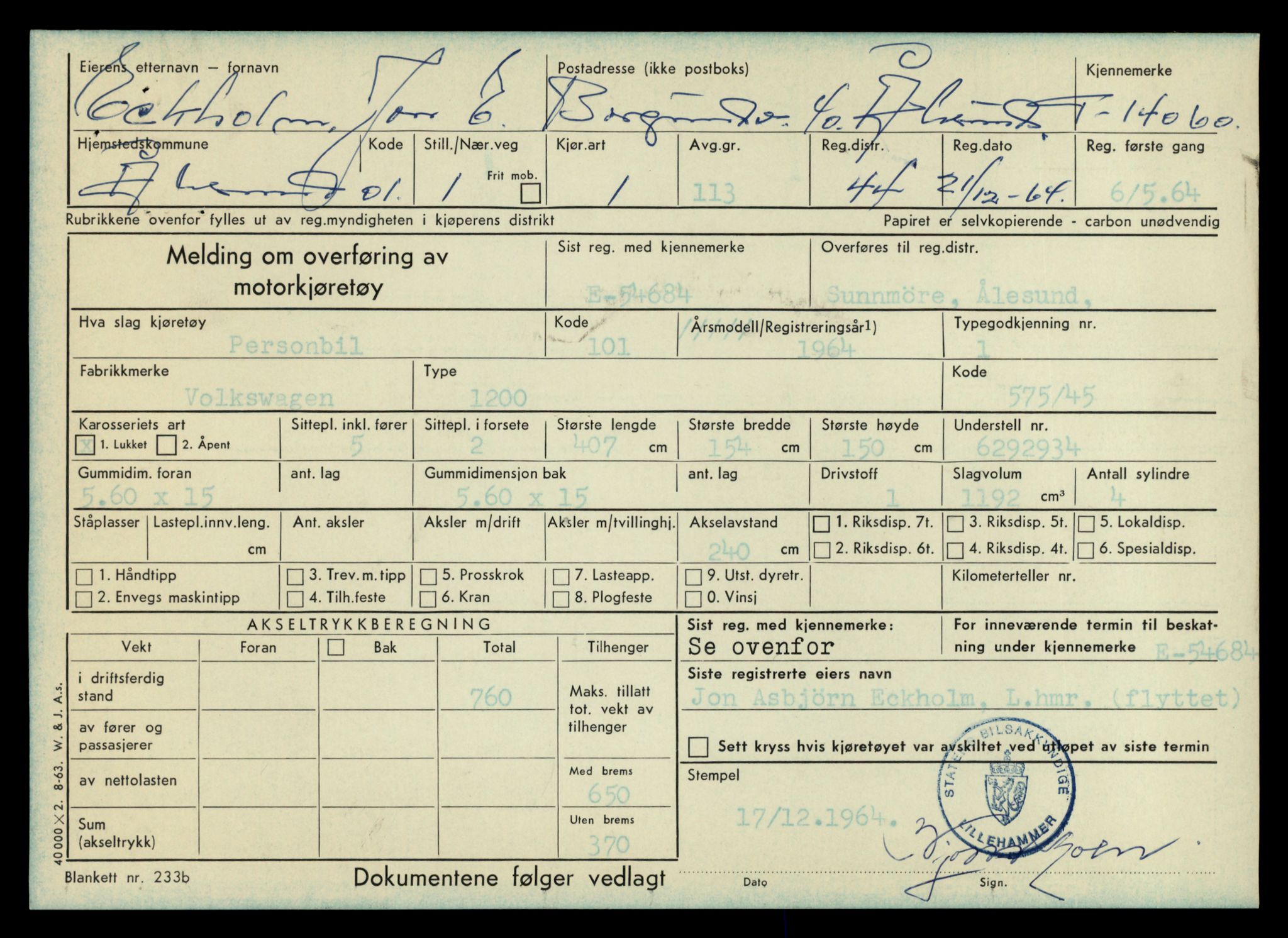 Møre og Romsdal vegkontor - Ålesund trafikkstasjon, AV/SAT-A-4099/F/Fe/L0042: Registreringskort for kjøretøy T 13906 - T 14079, 1927-1998, s. 2705