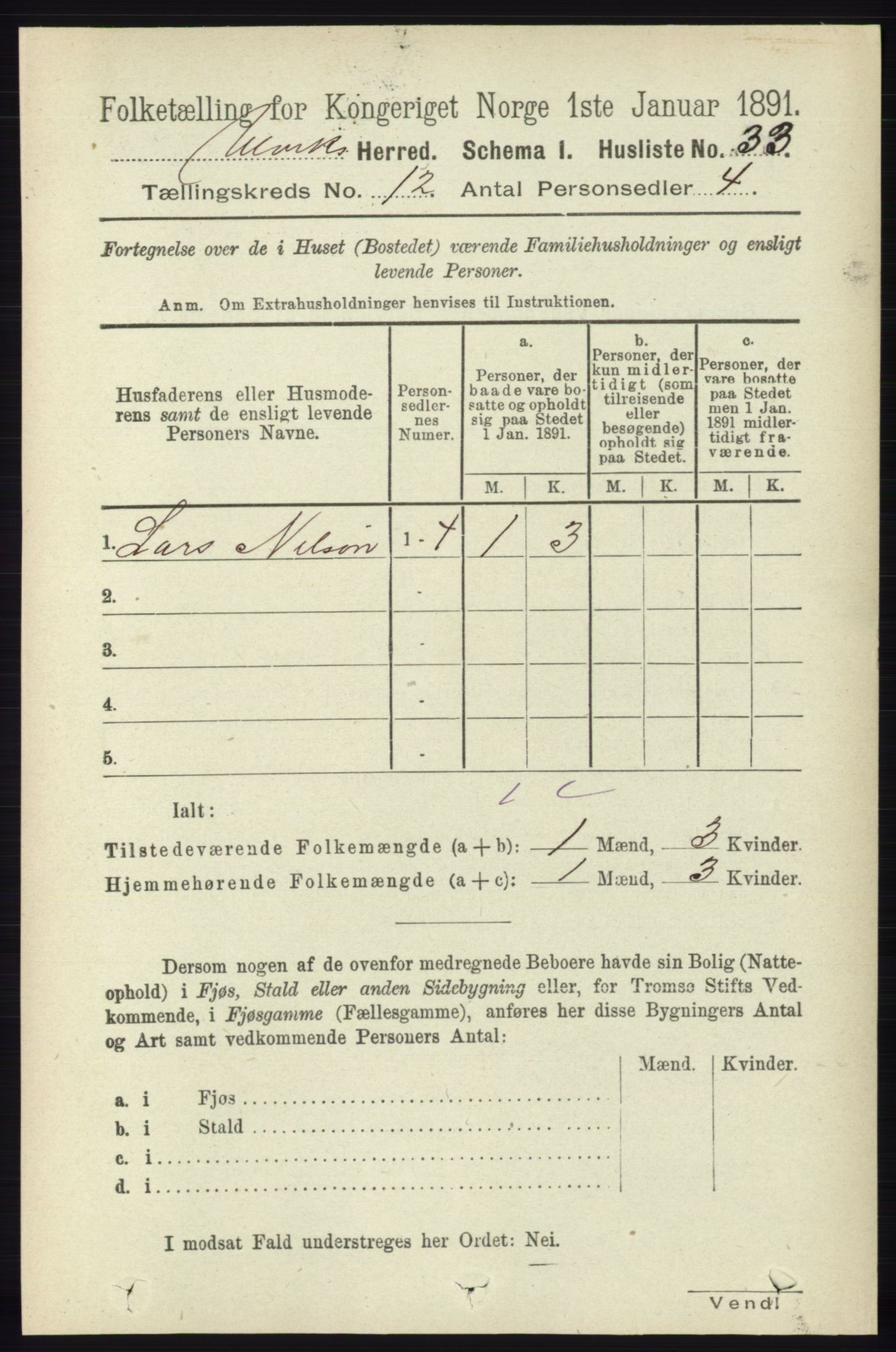 RA, Folketelling 1891 for 1233 Ulvik herred, 1891, s. 3635