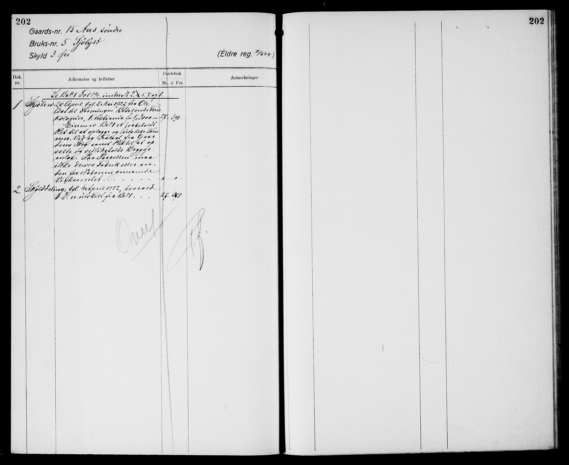 Moss sorenskriveri, SAO/A-10168: Panteregister nr. XI 3, 1769-1961, s. 202
