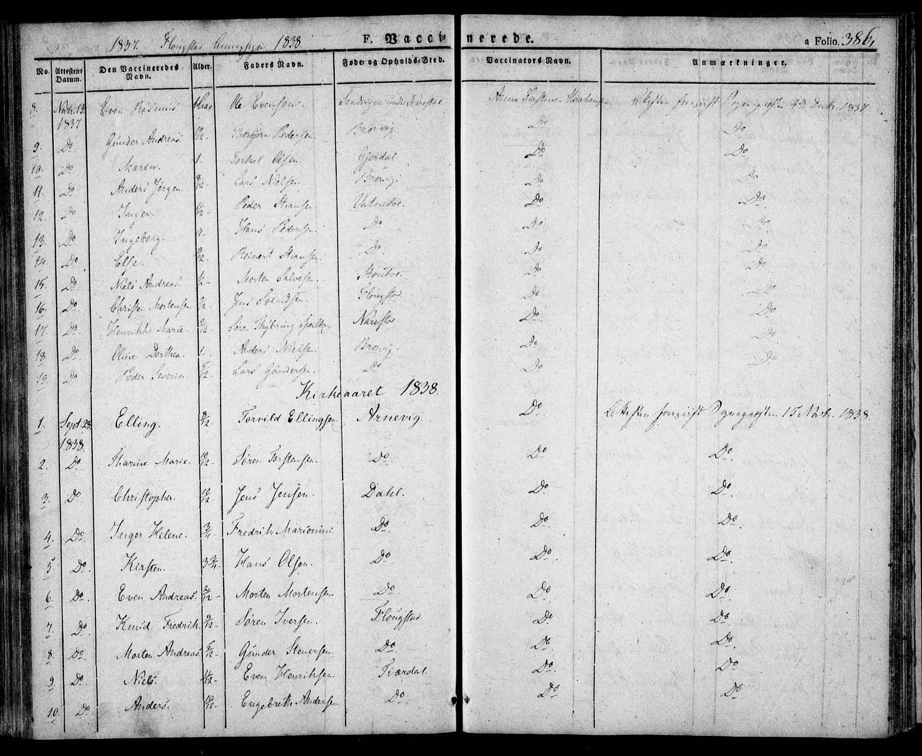 Dypvåg sokneprestkontor, AV/SAK-1111-0007/F/Fa/Faa/L0004: Ministerialbok nr. A 4, 1824-1840, s. 386