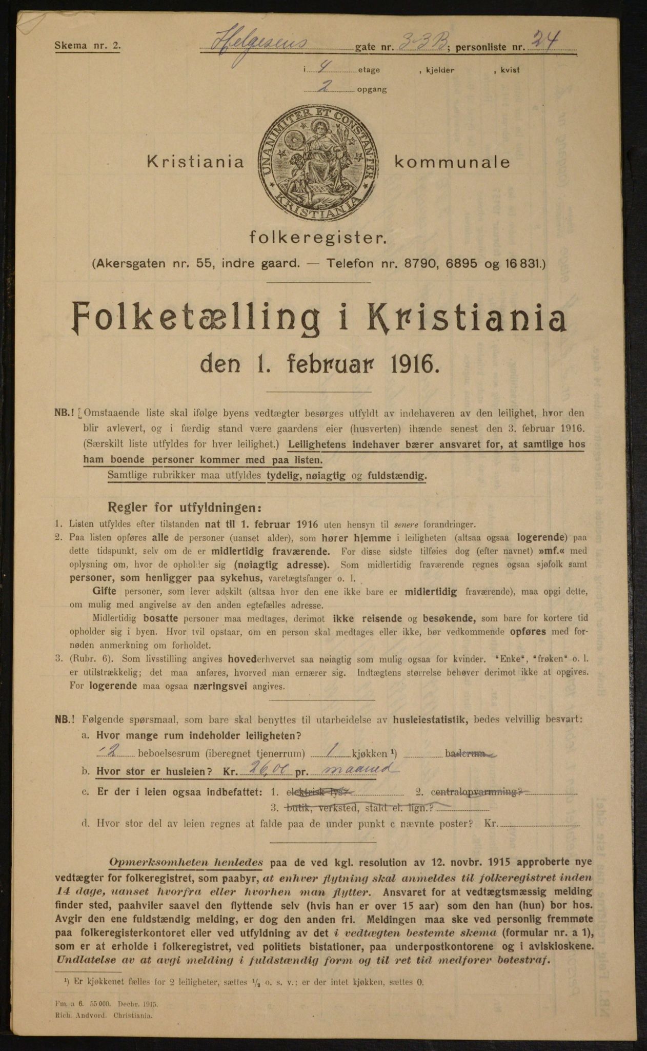 OBA, Kommunal folketelling 1.2.1916 for Kristiania, 1916, s. 38060