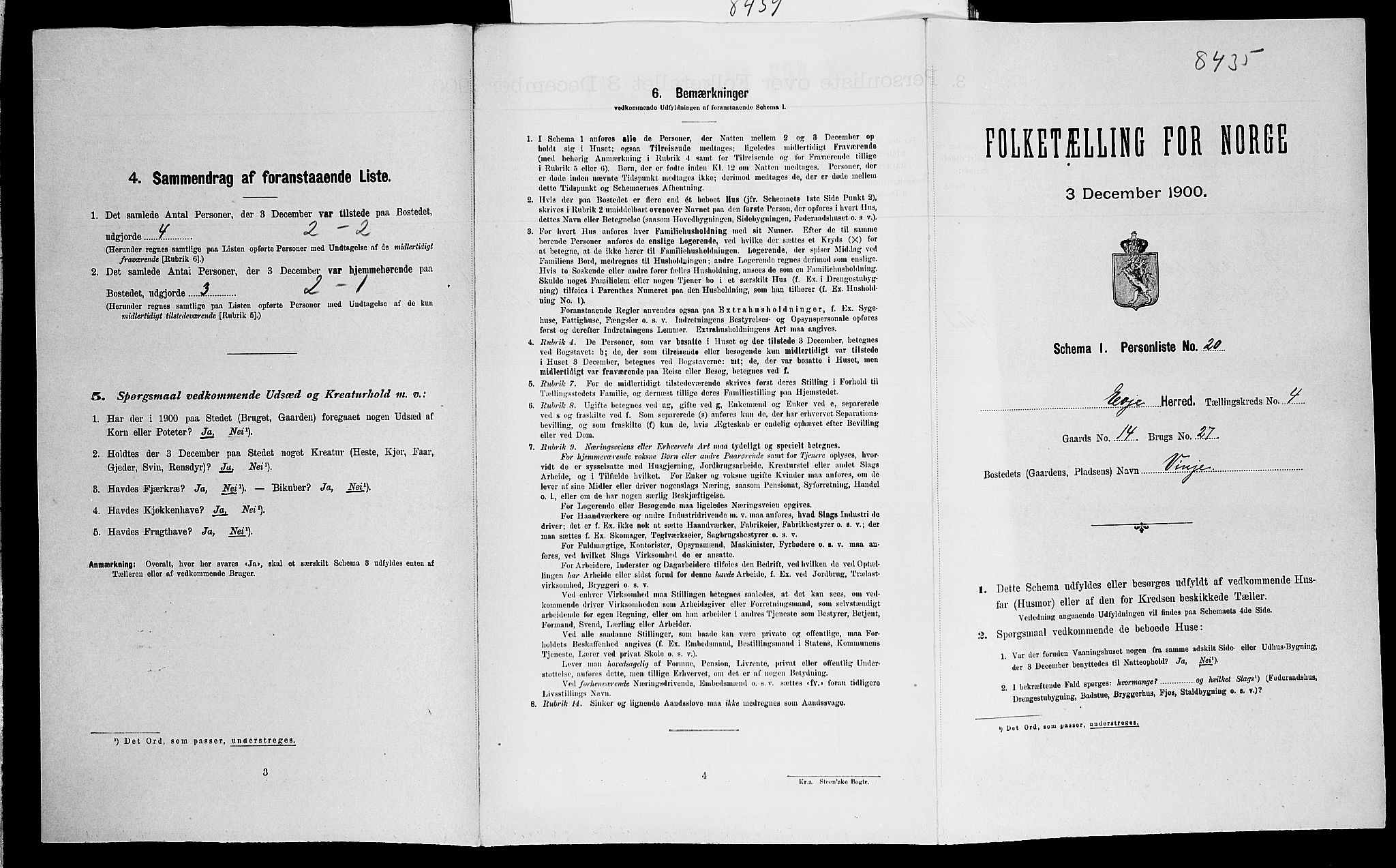 SAK, Folketelling 1900 for 0937 Evje herred, 1900, s. 272