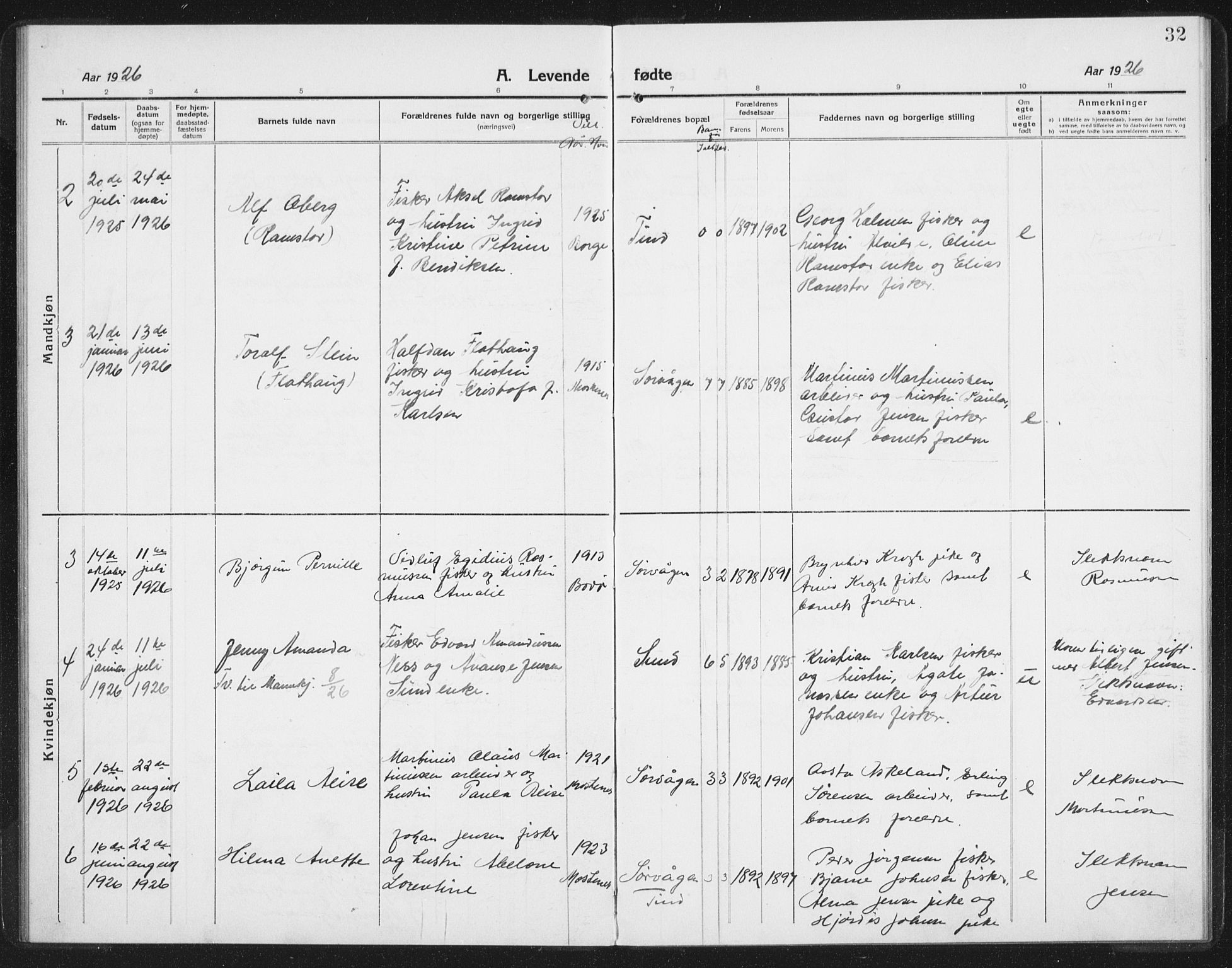 Ministerialprotokoller, klokkerbøker og fødselsregistre - Nordland, AV/SAT-A-1459/886/L1226: Klokkerbok nr. 886C03, 1916-1935, s. 32