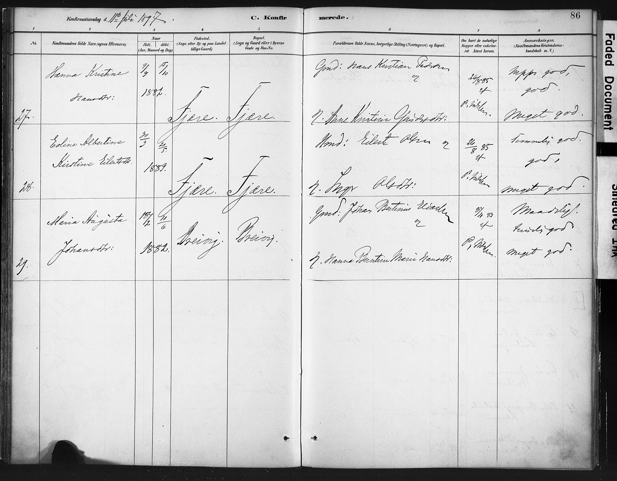 Ministerialprotokoller, klokkerbøker og fødselsregistre - Nordland, AV/SAT-A-1459/803/L0071: Ministerialbok nr. 803A01, 1881-1897, s. 86
