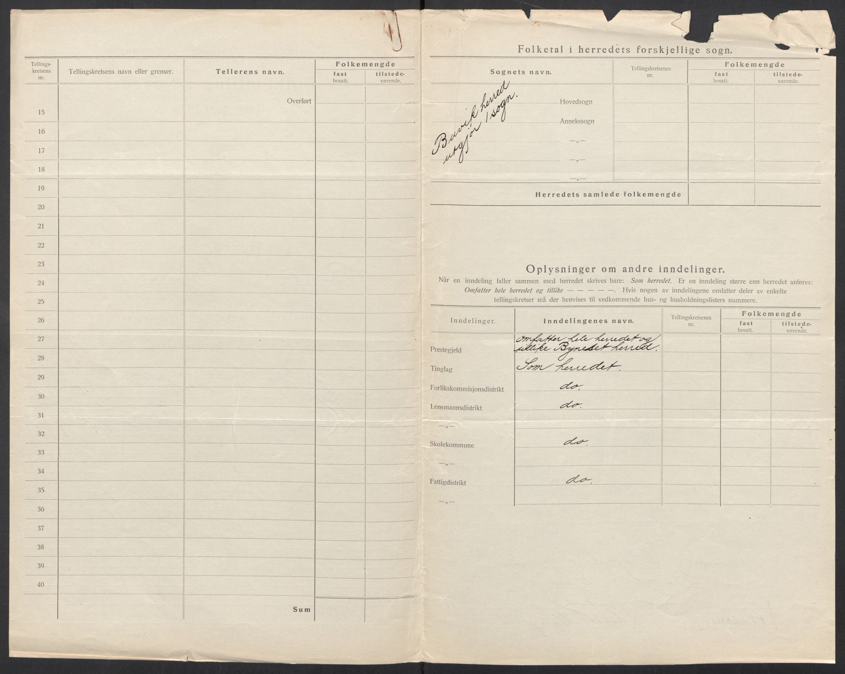 SAT, Folketelling 1920 for 1656 Buvik herred, 1920, s. 4