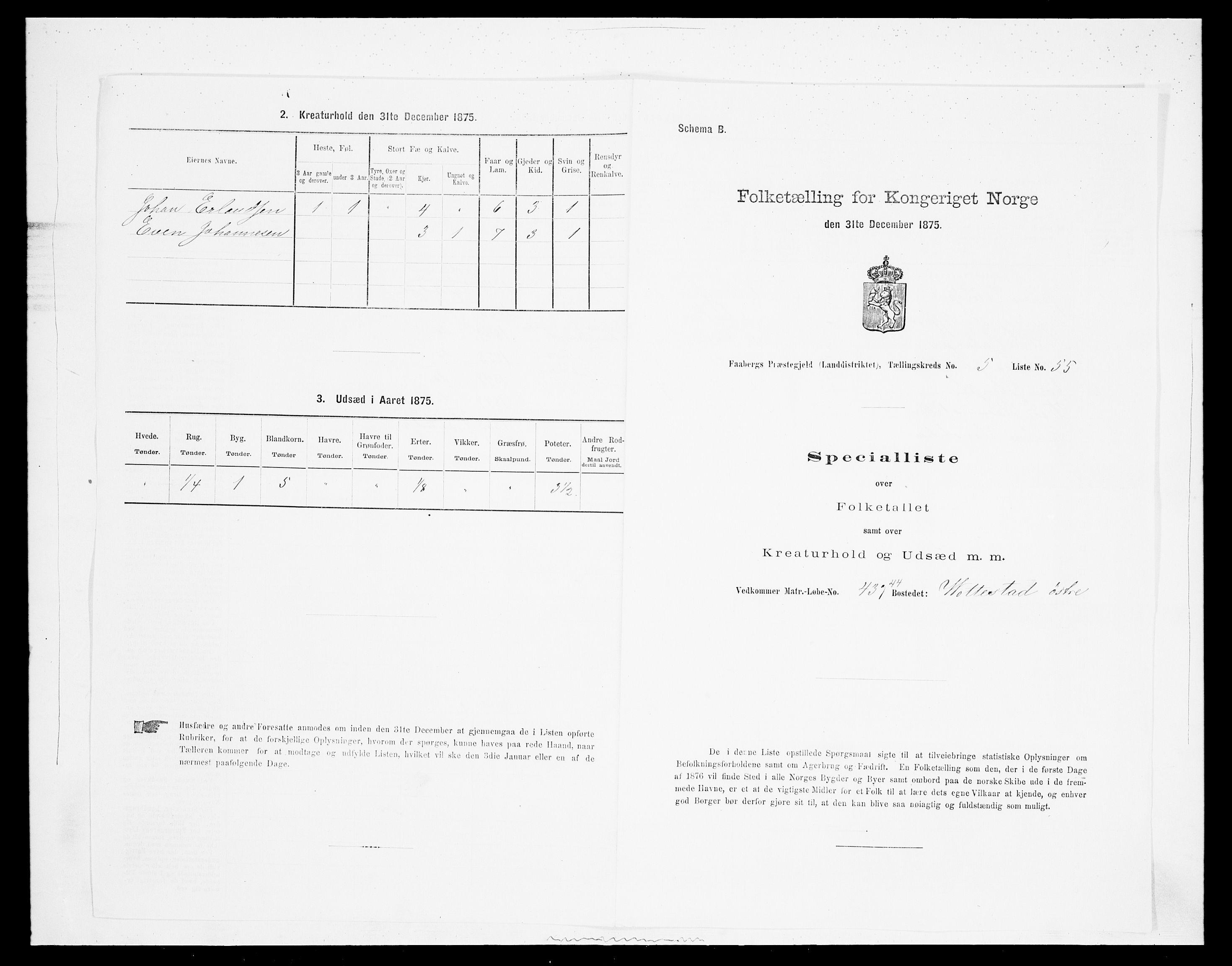 SAH, Folketelling 1875 for 0524L Fåberg prestegjeld, Fåberg sokn og Lillehammer landsokn, 1875, s. 690