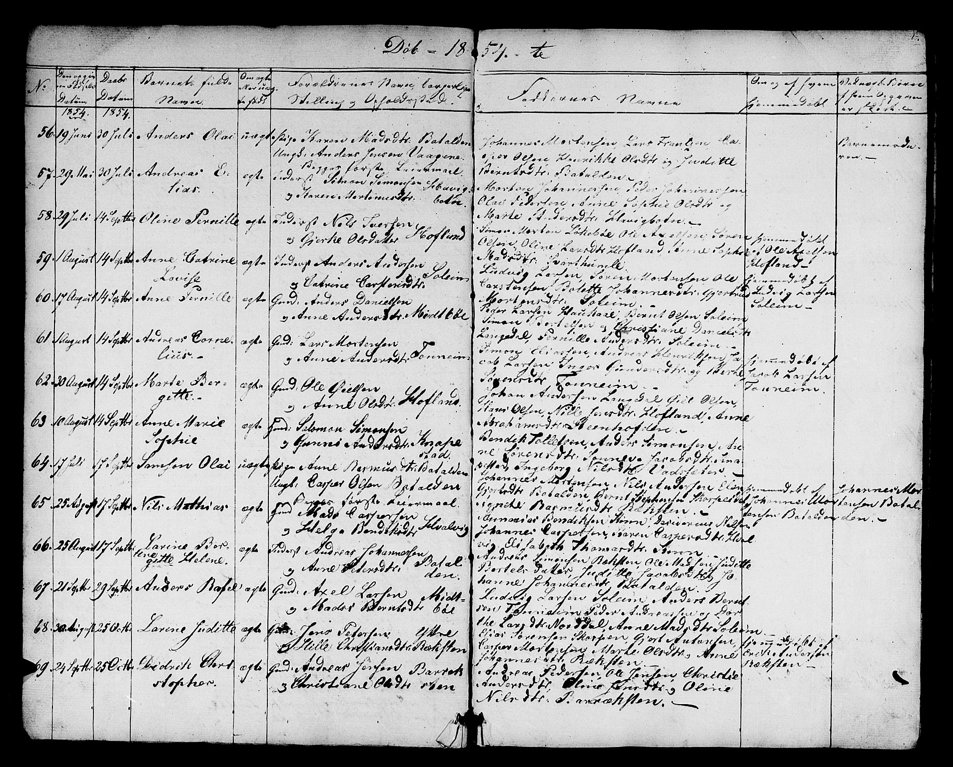 Kinn sokneprestembete, AV/SAB-A-80801/H/Hab/Haba/L0001: Klokkerbok nr. A 1, 1853-1868, s. 6