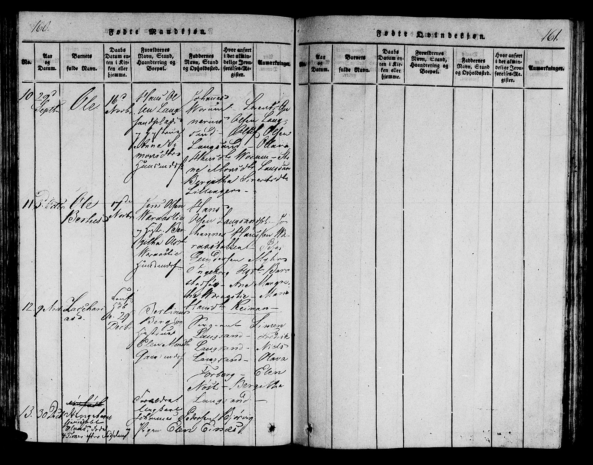 Ministerialprotokoller, klokkerbøker og fødselsregistre - Nord-Trøndelag, AV/SAT-A-1458/722/L0217: Ministerialbok nr. 722A04, 1817-1842, s. 160-161