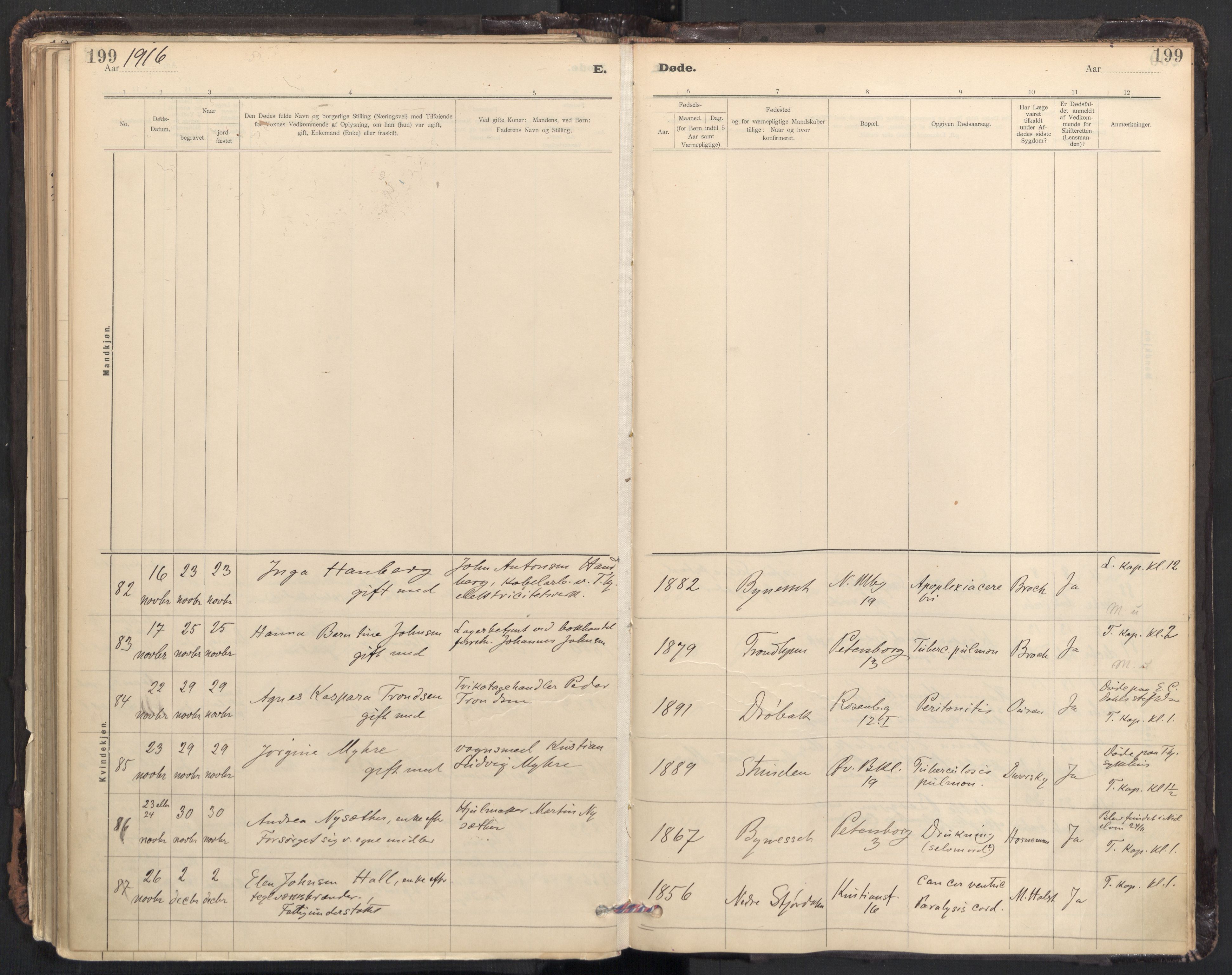Ministerialprotokoller, klokkerbøker og fødselsregistre - Sør-Trøndelag, SAT/A-1456/604/L0204: Ministerialbok nr. 604A24, 1911-1920, s. 199