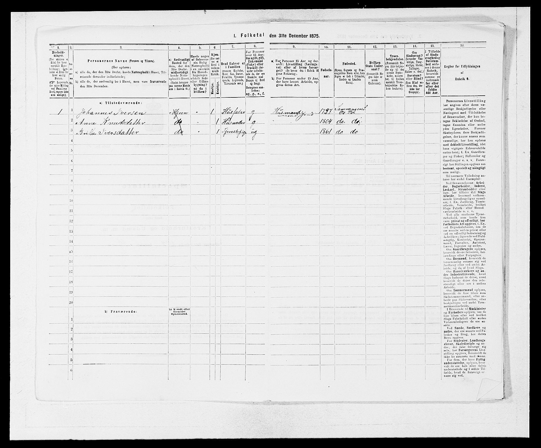 SAB, Folketelling 1875 for 1243P Os prestegjeld, 1875, s. 1166