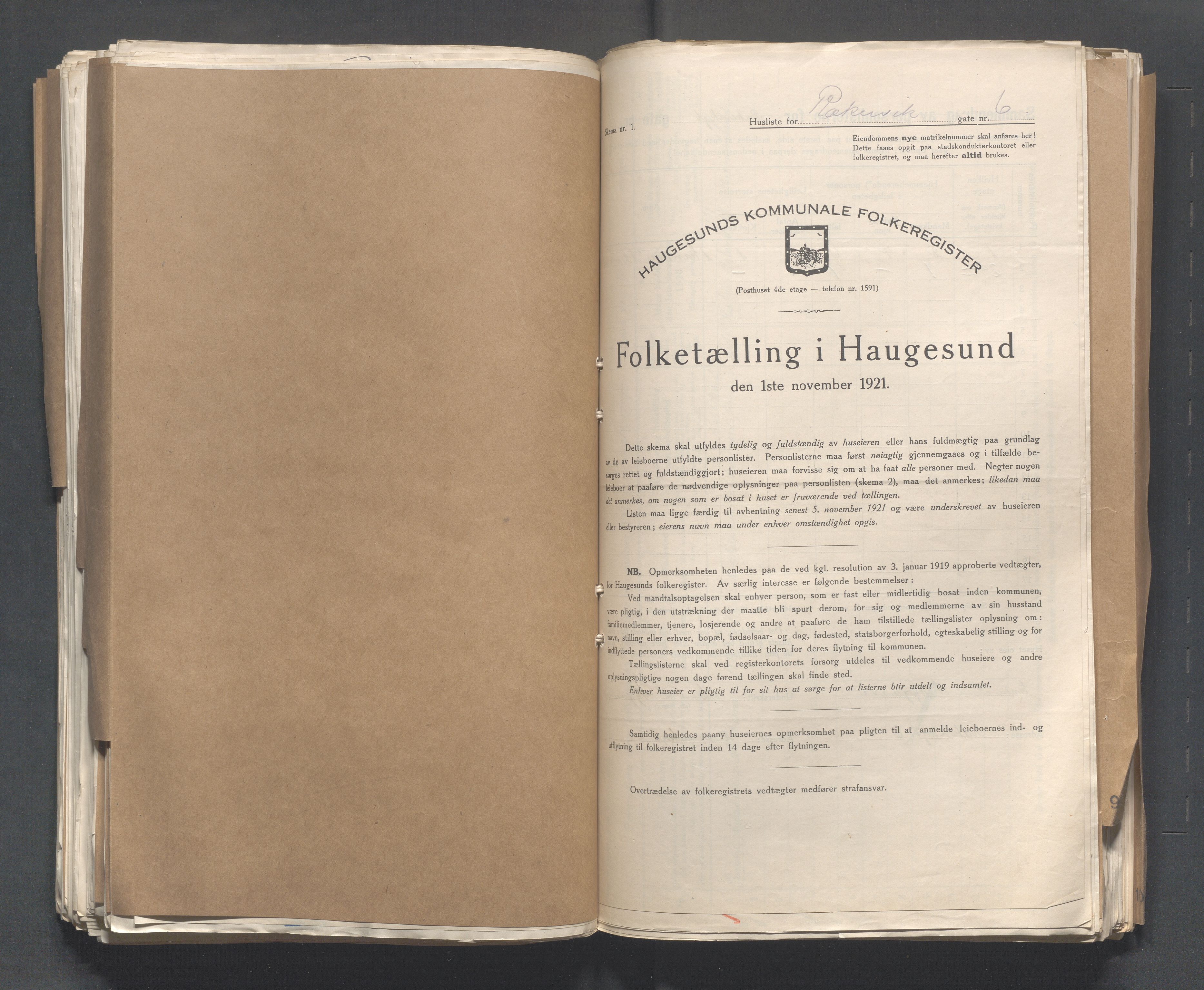 IKAR, Kommunal folketelling 1.11.1921 for Haugesund, 1921, s. 3432