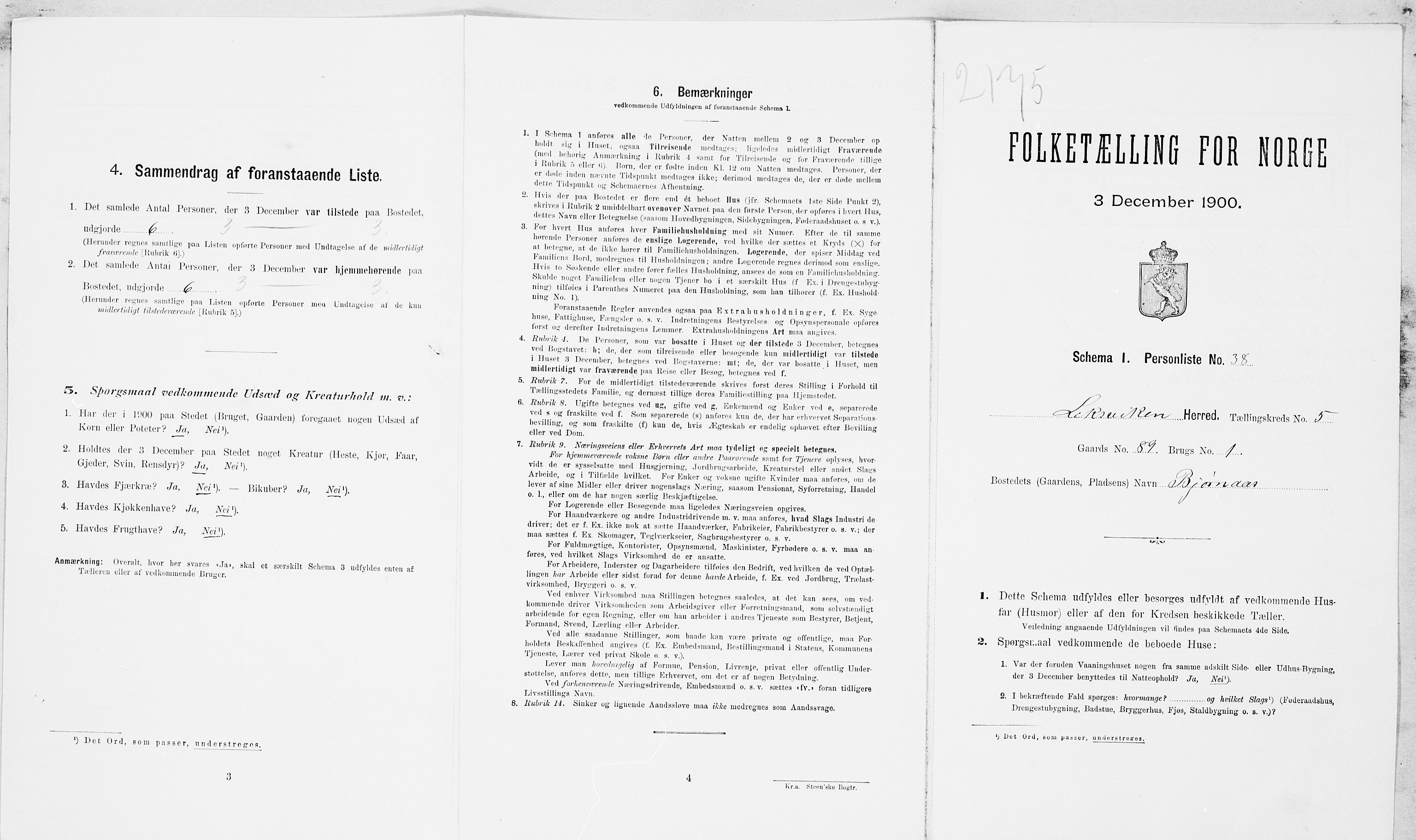 SAT, Folketelling 1900 for 1718 Leksvik herred, 1900, s. 725