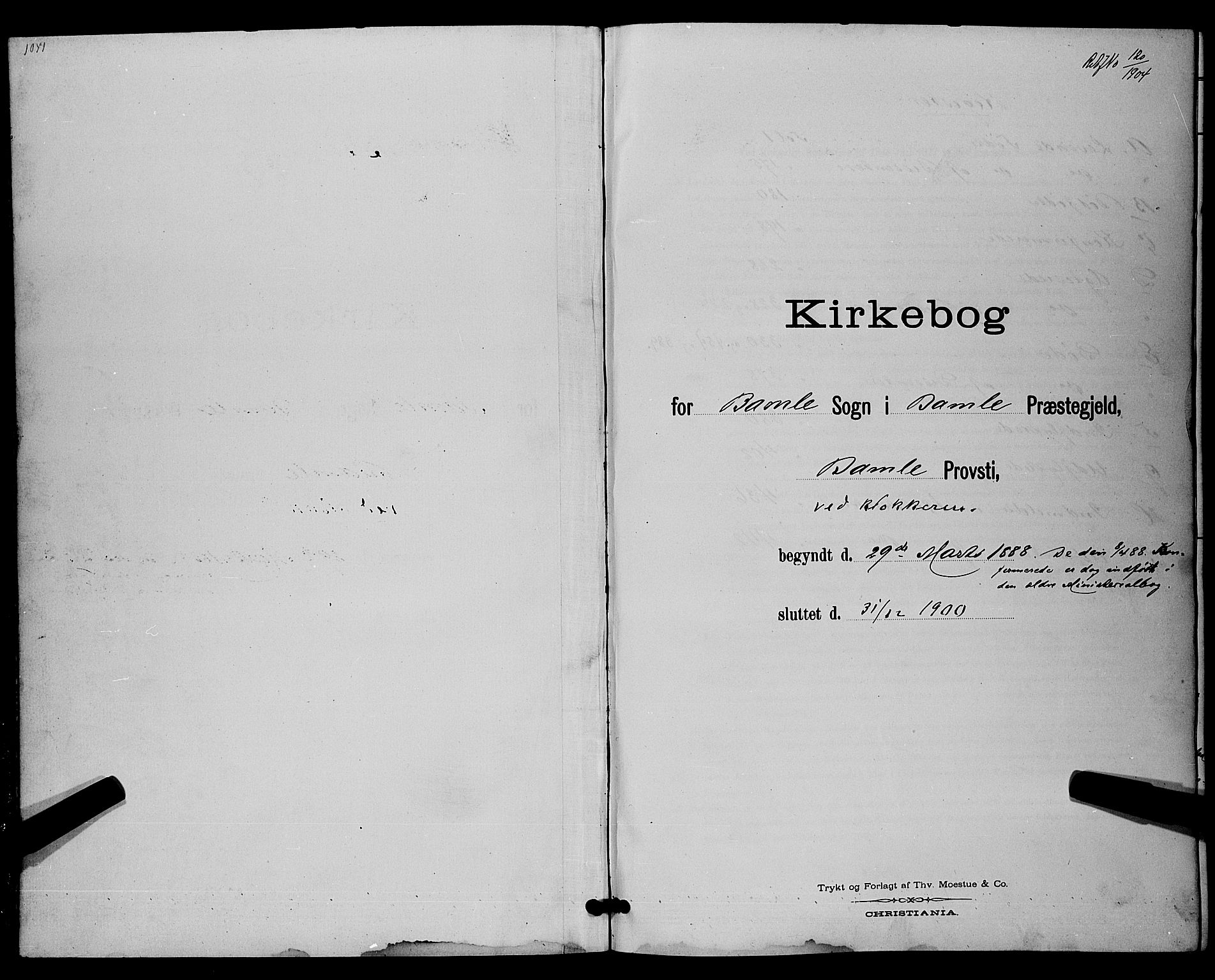 Bamble kirkebøker, SAKO/A-253/G/Ga/L0009: Klokkerbok nr. I 9, 1888-1900