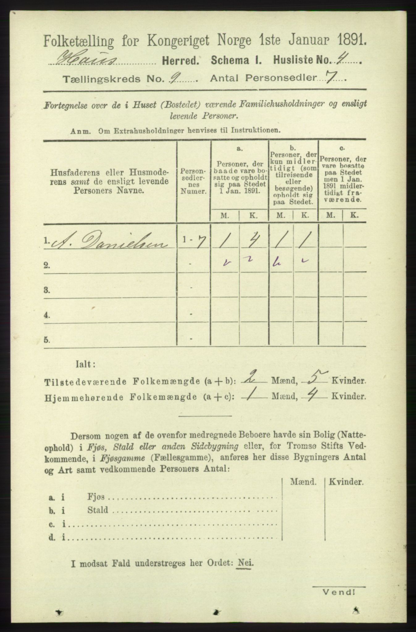 RA, Folketelling 1891 for 1250 Haus herred, 1891, s. 3509