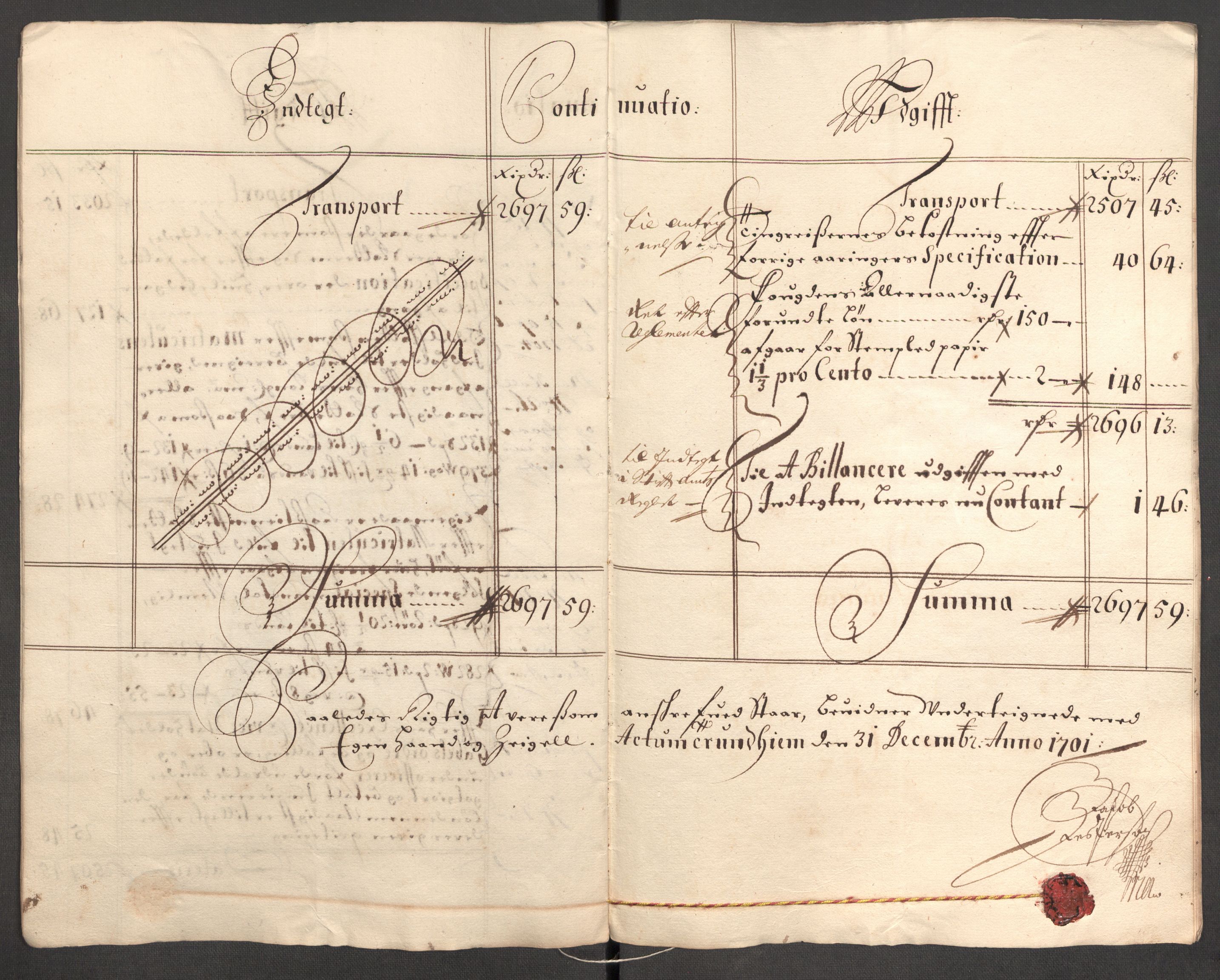 Rentekammeret inntil 1814, Reviderte regnskaper, Fogderegnskap, AV/RA-EA-4092/R64/L4427: Fogderegnskap Namdal, 1701-1702, s. 9