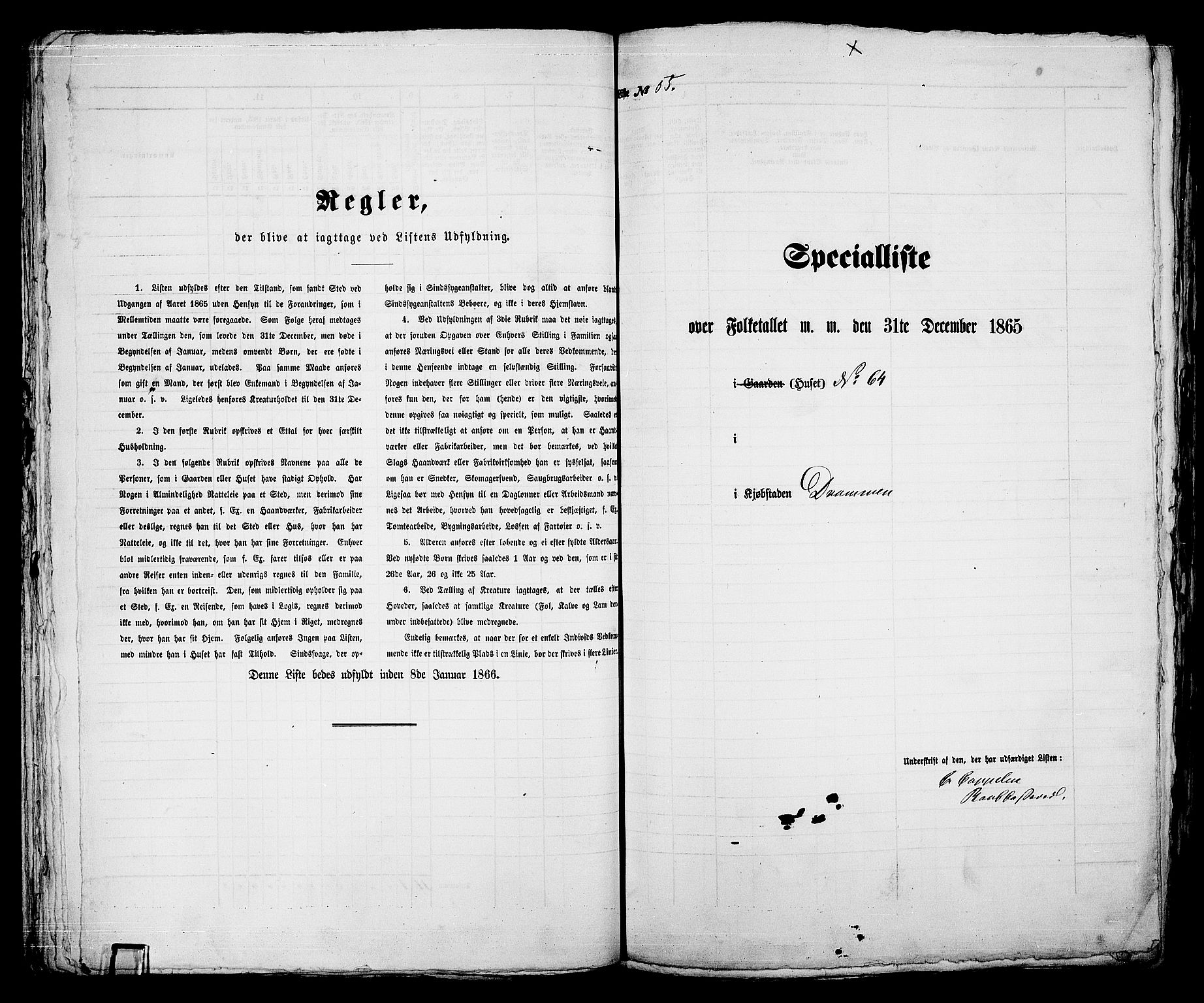 RA, Folketelling 1865 for 0602aB Bragernes prestegjeld i Drammen kjøpstad, 1865, s. 129